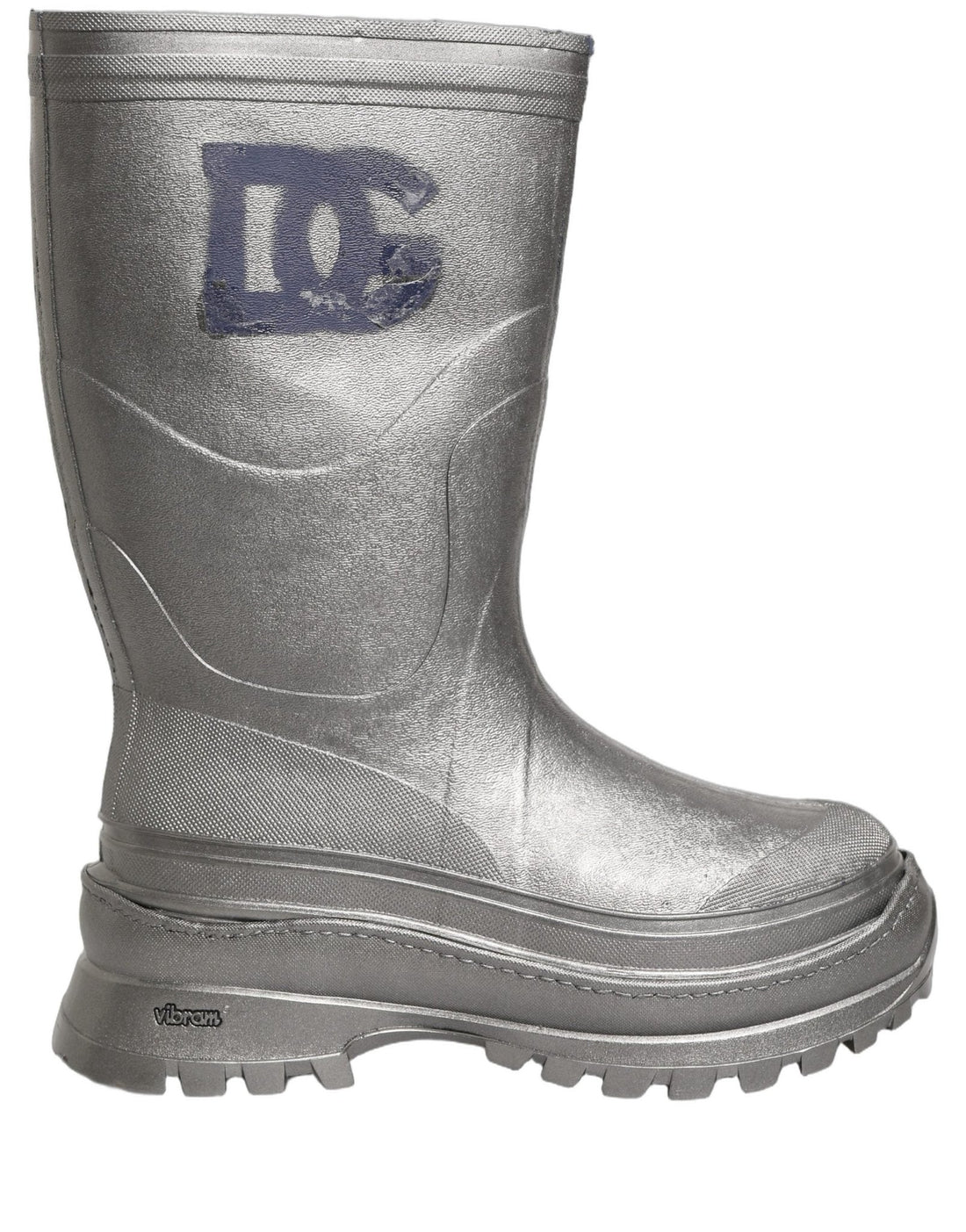 Dolce & Gabbana Metallic Silver Pull On Rain Boots Men Shoes - RIMODA