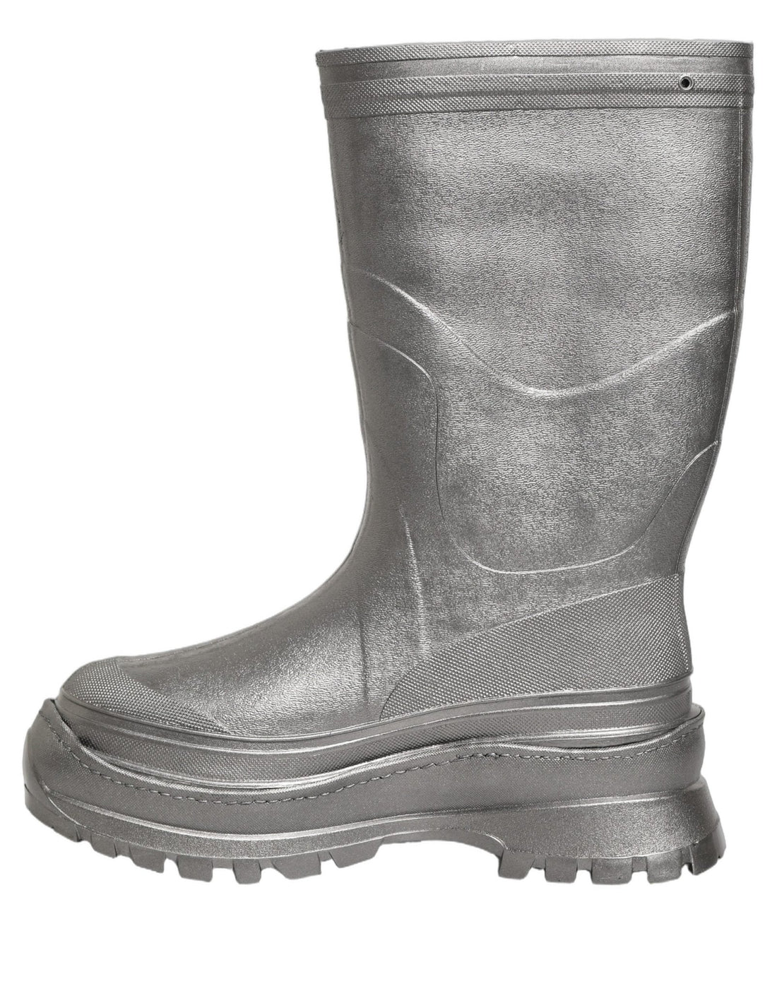 Dolce & Gabbana Metallic Silver Pull On Rain Boots Men Shoes - RIMODA