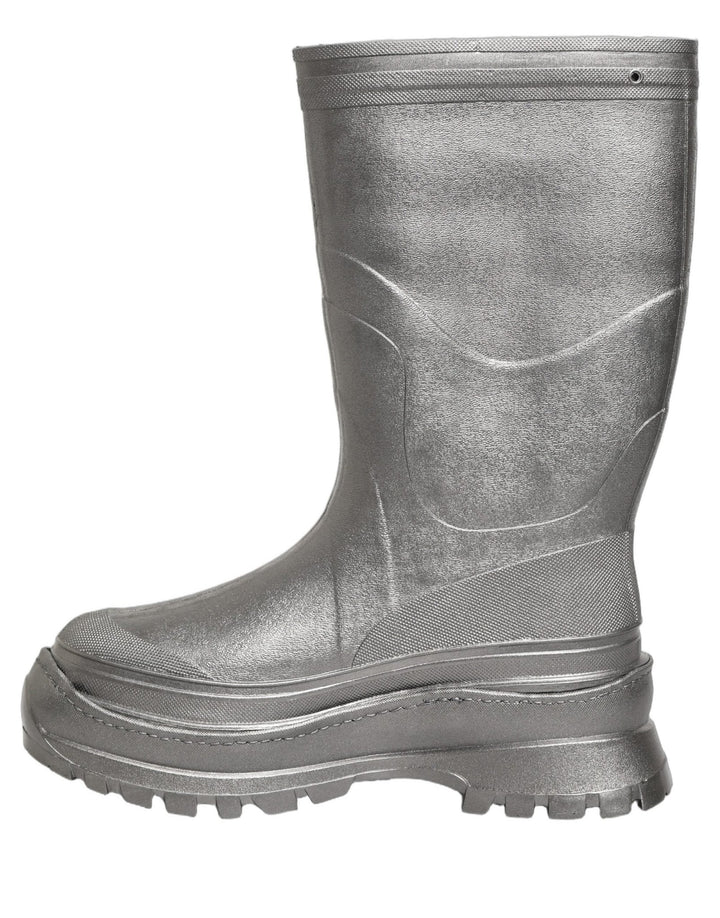 Dolce & Gabbana Metallic Silver Pull On Rain Boots Men Shoes - RIMODA