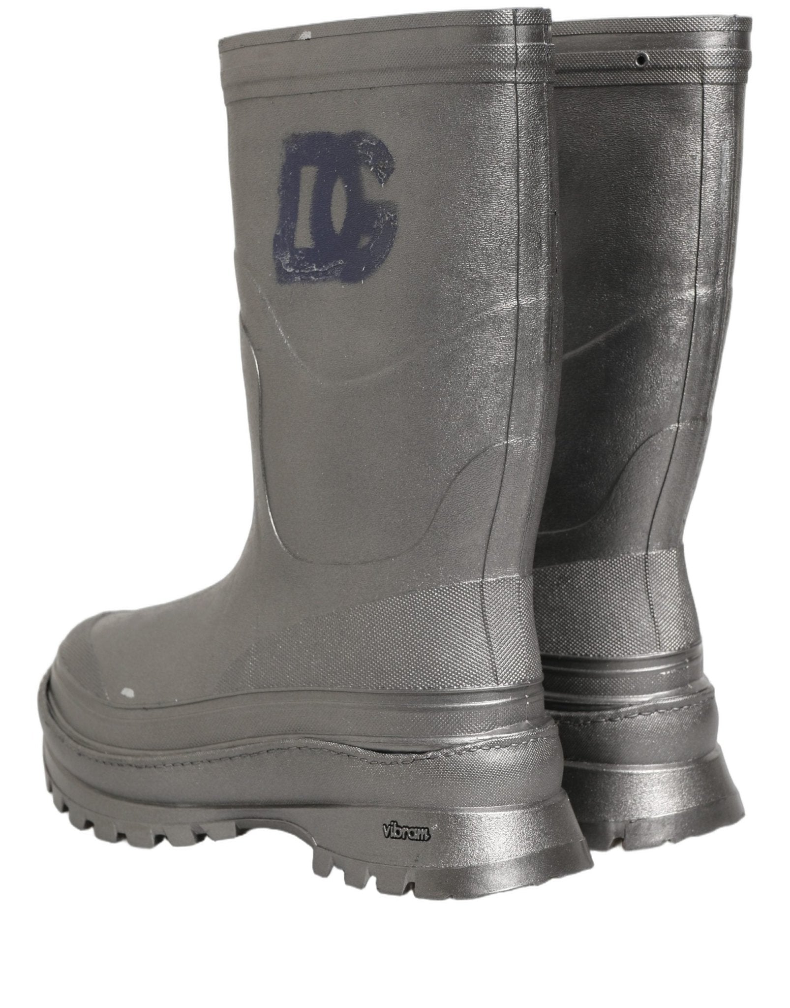 Dolce & Gabbana Metallic Silver Pull On Rain Boots Men Shoes - RIMODA