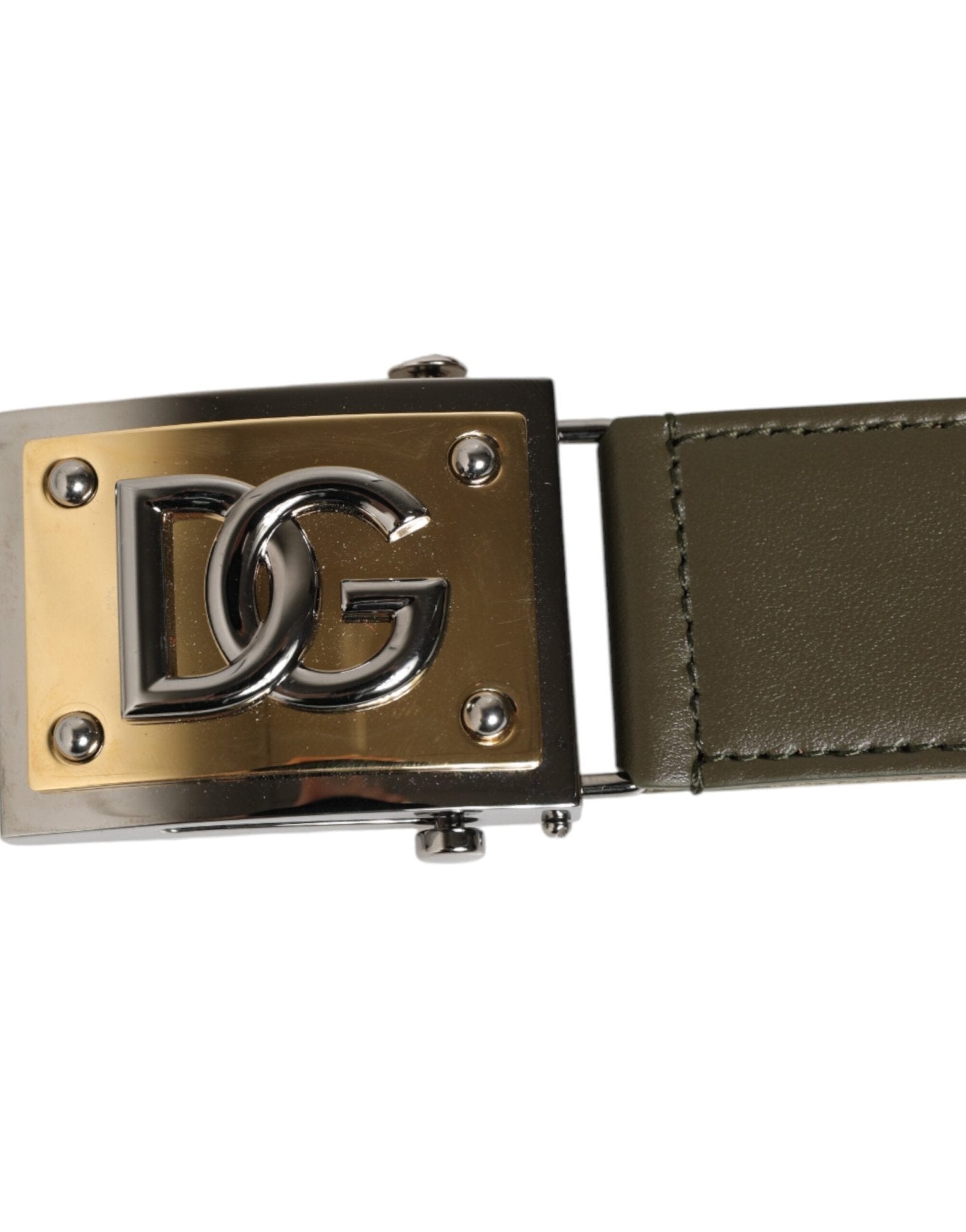 Dolce & Gabbana Military Green Nylon Logo Metal Buckle Belt - RIMODA
