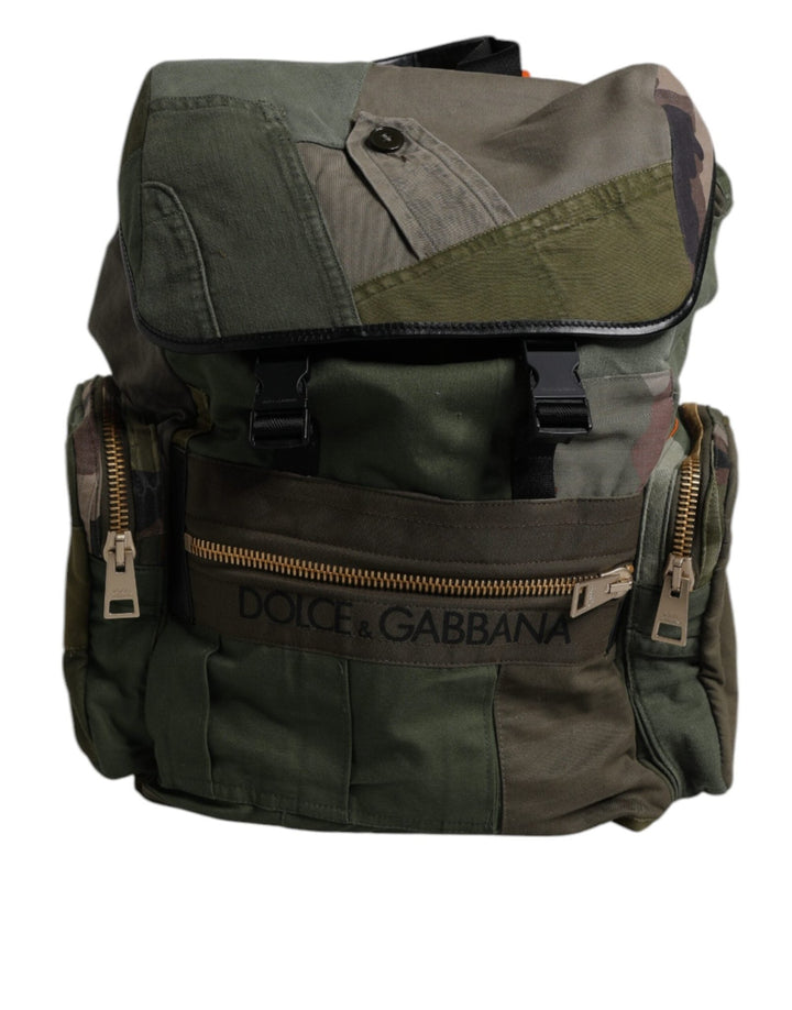 Dolce & Gabbana Military Green Patchwork Travel Backpack Bag - RIMODA
