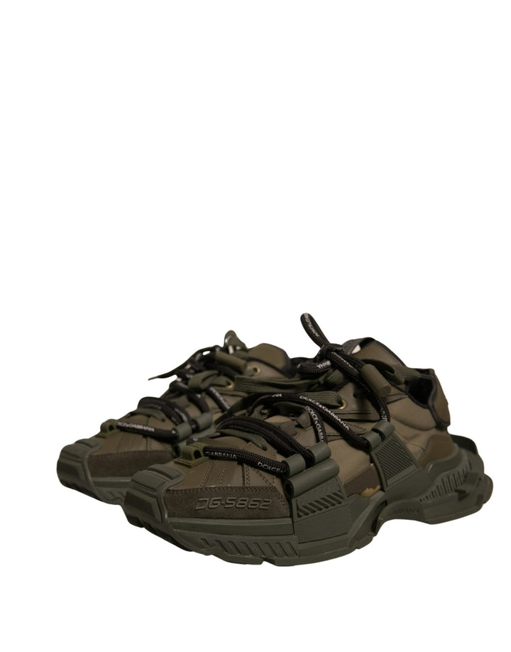 Dolce & Gabbana Military Green Space Low Top Sneakers Shoes - RIMODA