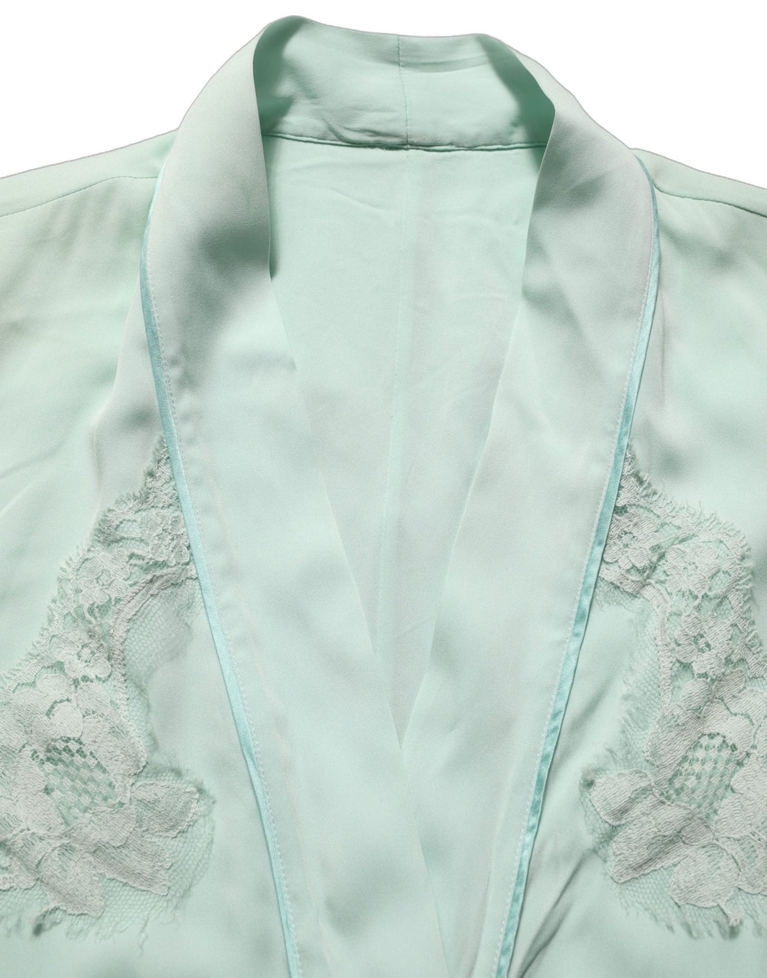 Dolce & Gabbana Mint Green Silk Lace Trim Abaya Maxi Dress - RIMODA