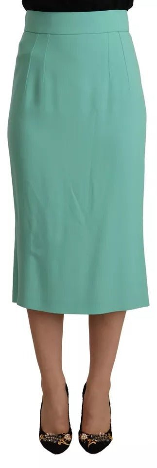 Dolce & Gabbana Mint Green Viscose Pencil Cut Midi Skirt - RIMODA