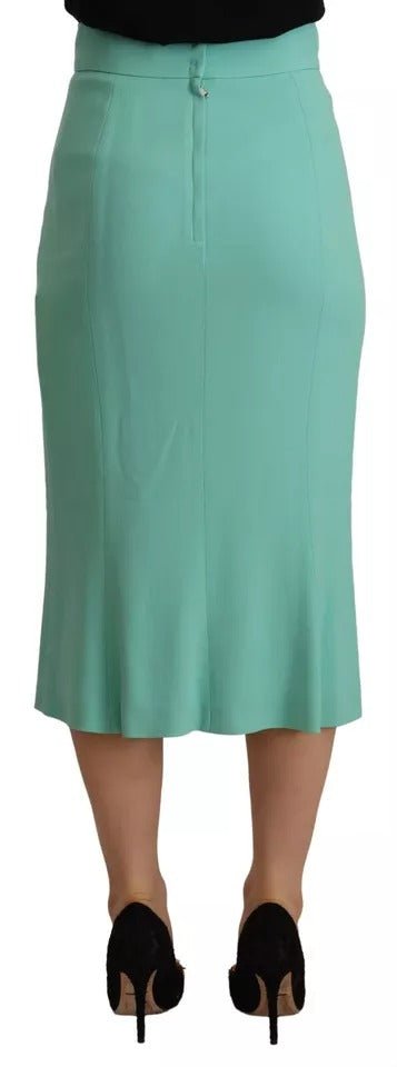Dolce & Gabbana Mint Green Viscose Pencil Cut Midi Skirt - RIMODA