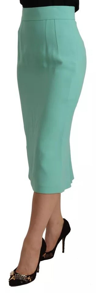 Dolce & Gabbana Mint Green Viscose Pencil Cut Midi Skirt - RIMODA