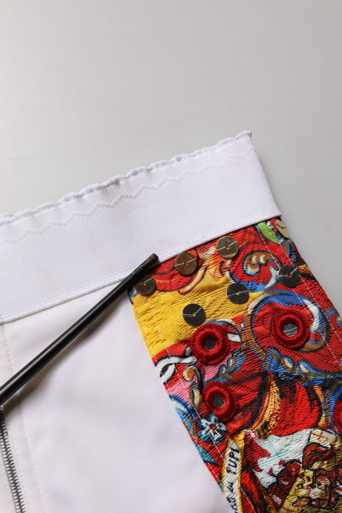 Dolce & Gabbana Multicolor Brocade Jewelled High Waist Hotpants Skirt - RIMODA