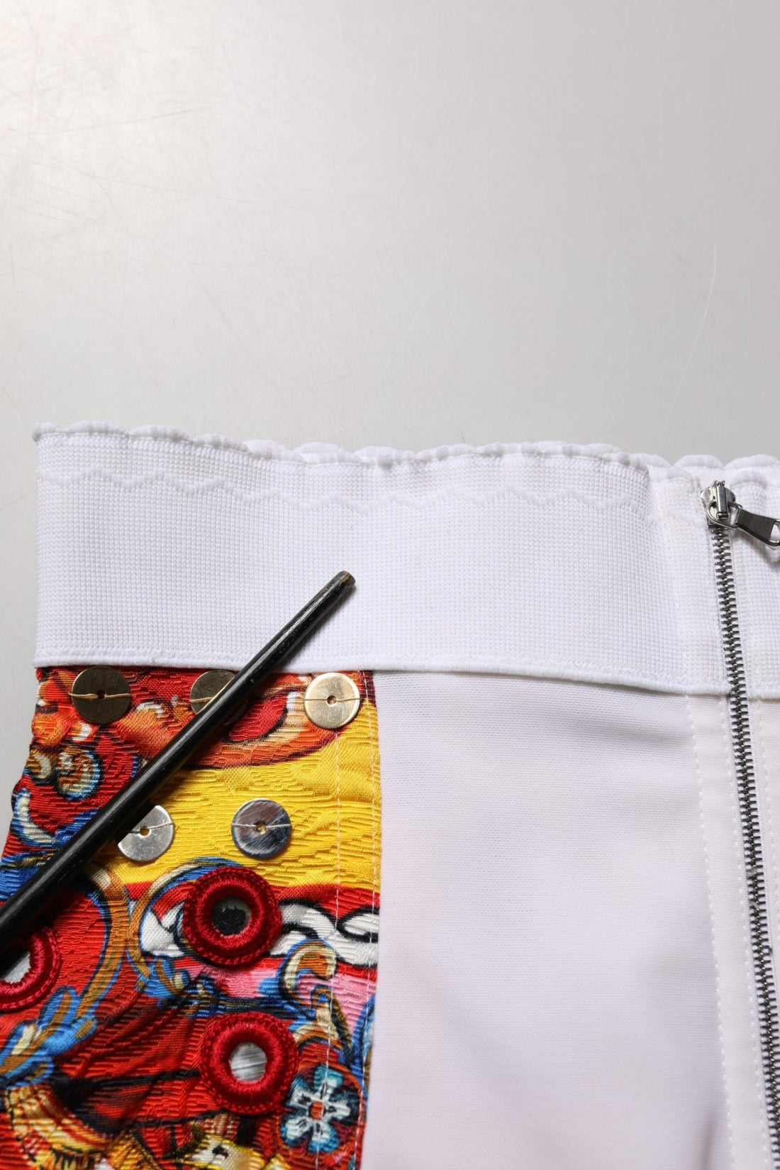 Dolce & Gabbana Multicolor Brocade Jewelled High Waist Hotpants Skirt - RIMODA
