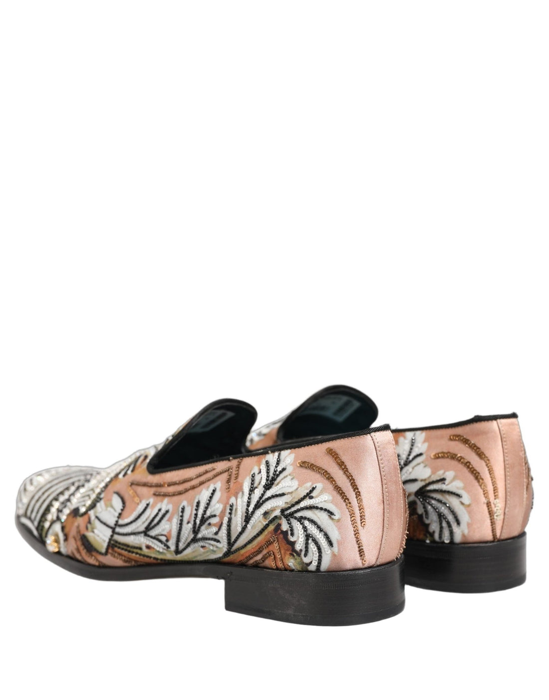 Dolce & Gabbana Multicolor Brocade Sequin Dress Loafers Shoes - RIMODA