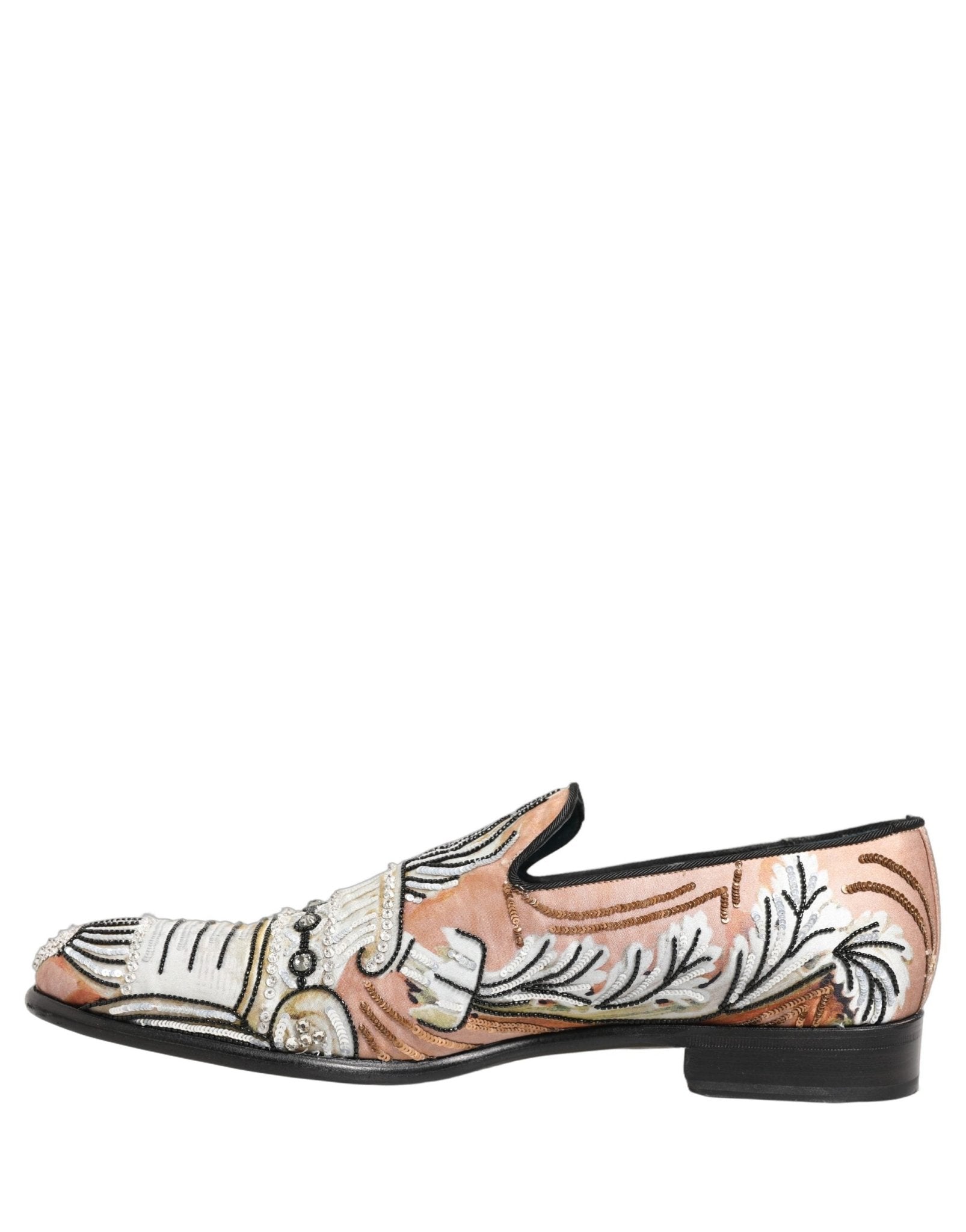 Dolce & Gabbana Multicolor Brocade Sequin Dress Loafers Shoes - RIMODA