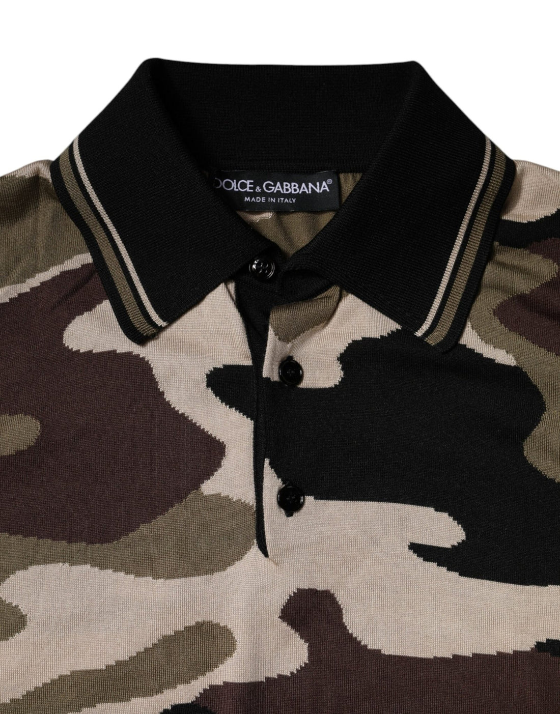 Dolce & Gabbana Multicolor Camouflage Collared Polo T-shirt - RIMODA