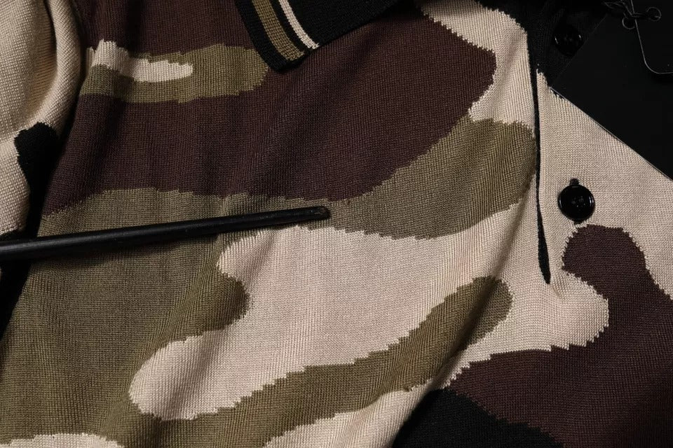 Dolce & Gabbana Multicolor Camouflage Collared Polo T-shirt - RIMODA