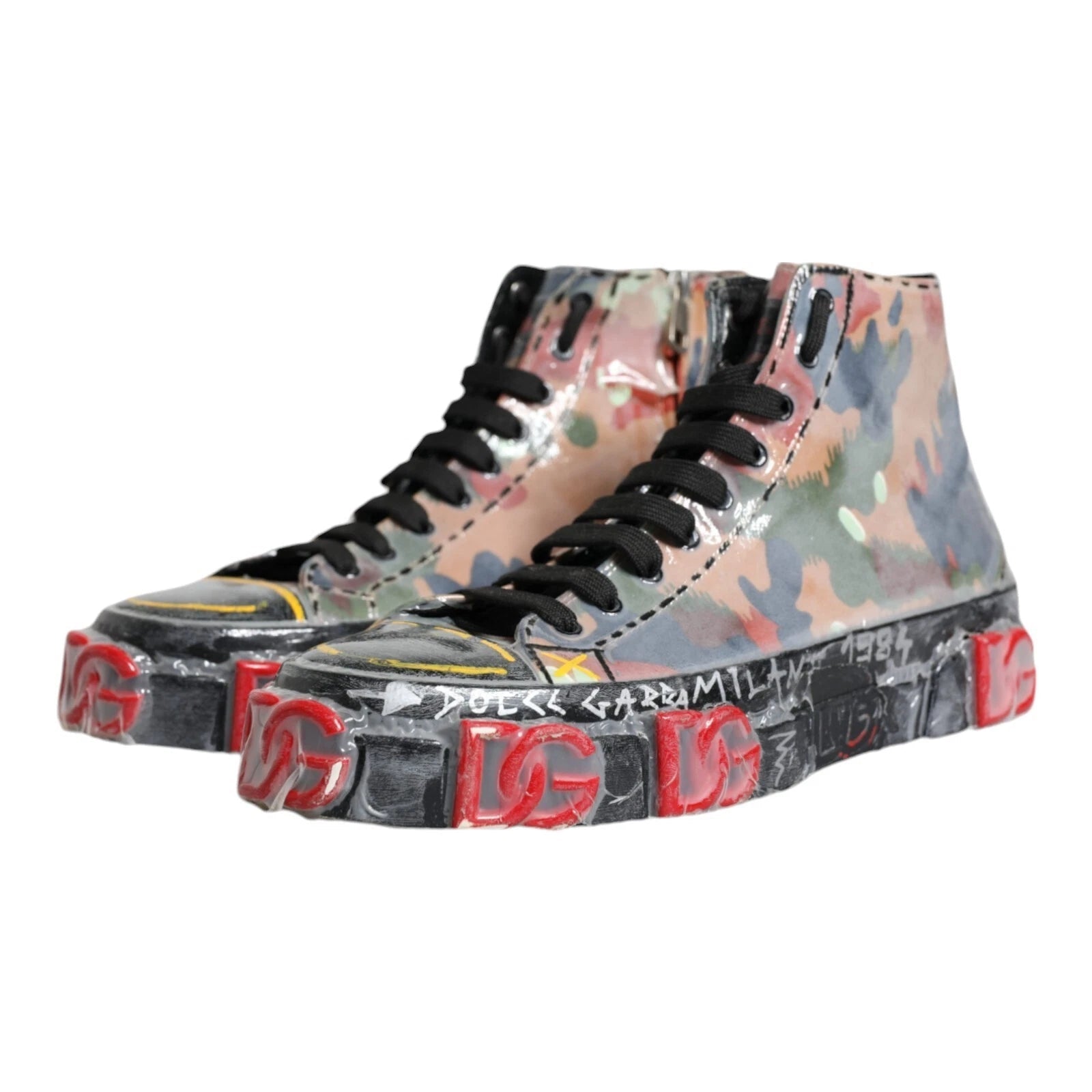 Dolce & Gabbana Multicolor Camouflage High Top Sneakers Shoes - RIMODA