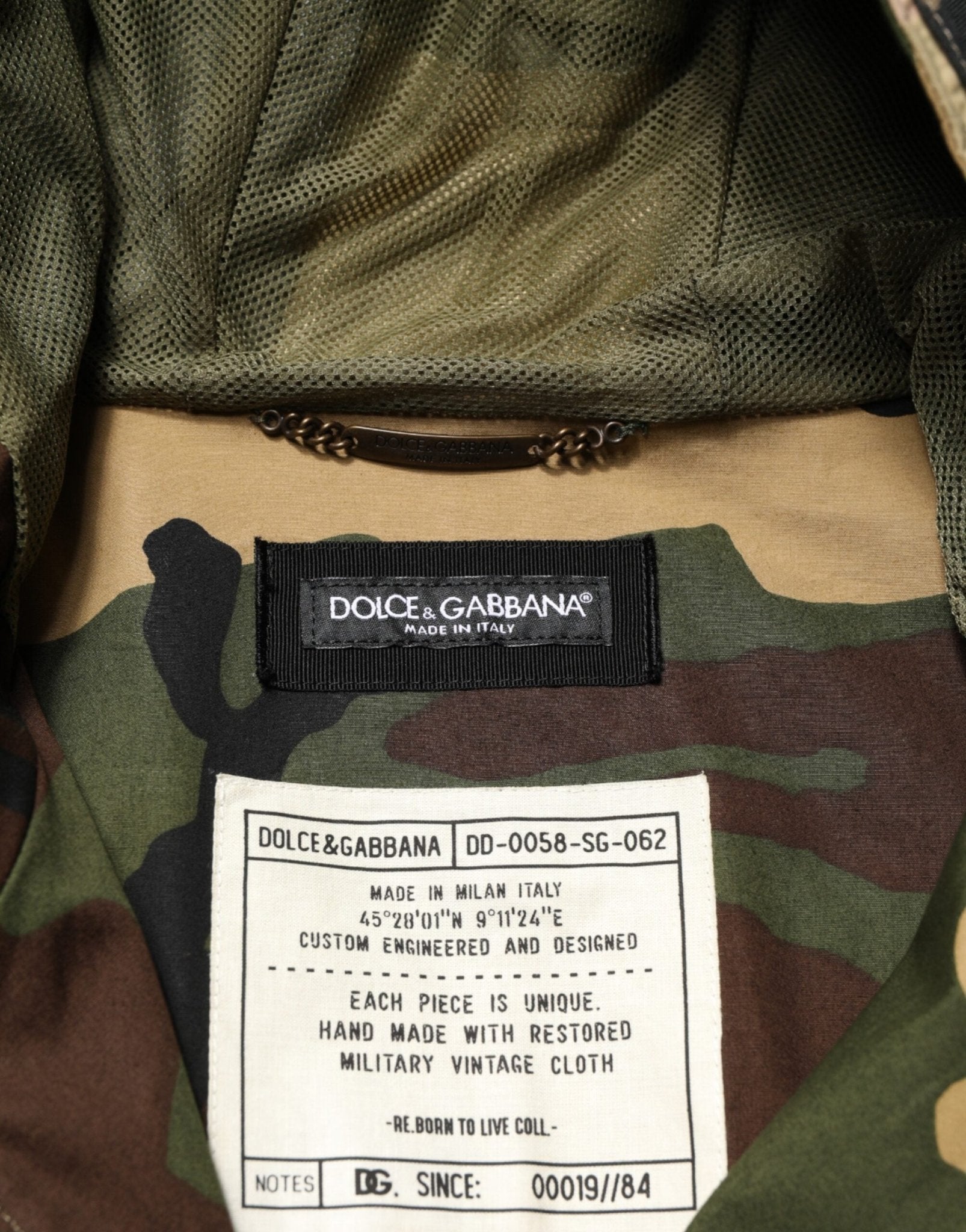 Dolce & Gabbana Multicolor Camouflage Hooded RainCoat Jacket - RIMODA
