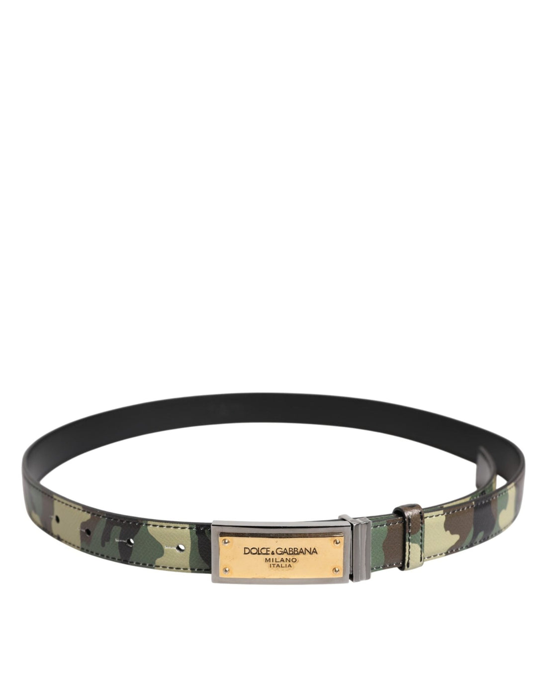 Dolce & Gabbana Multicolor Camouflage Metal Logo Buckle Belt - RIMODA