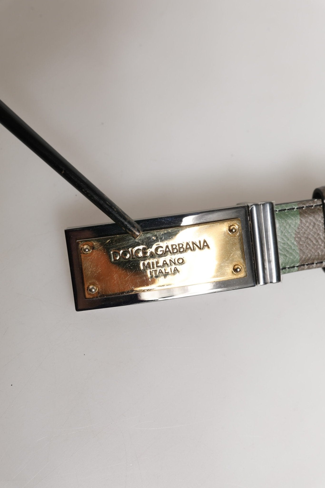 Dolce & Gabbana Multicolor Camouflage Metal Logo Buckle Belt - RIMODA