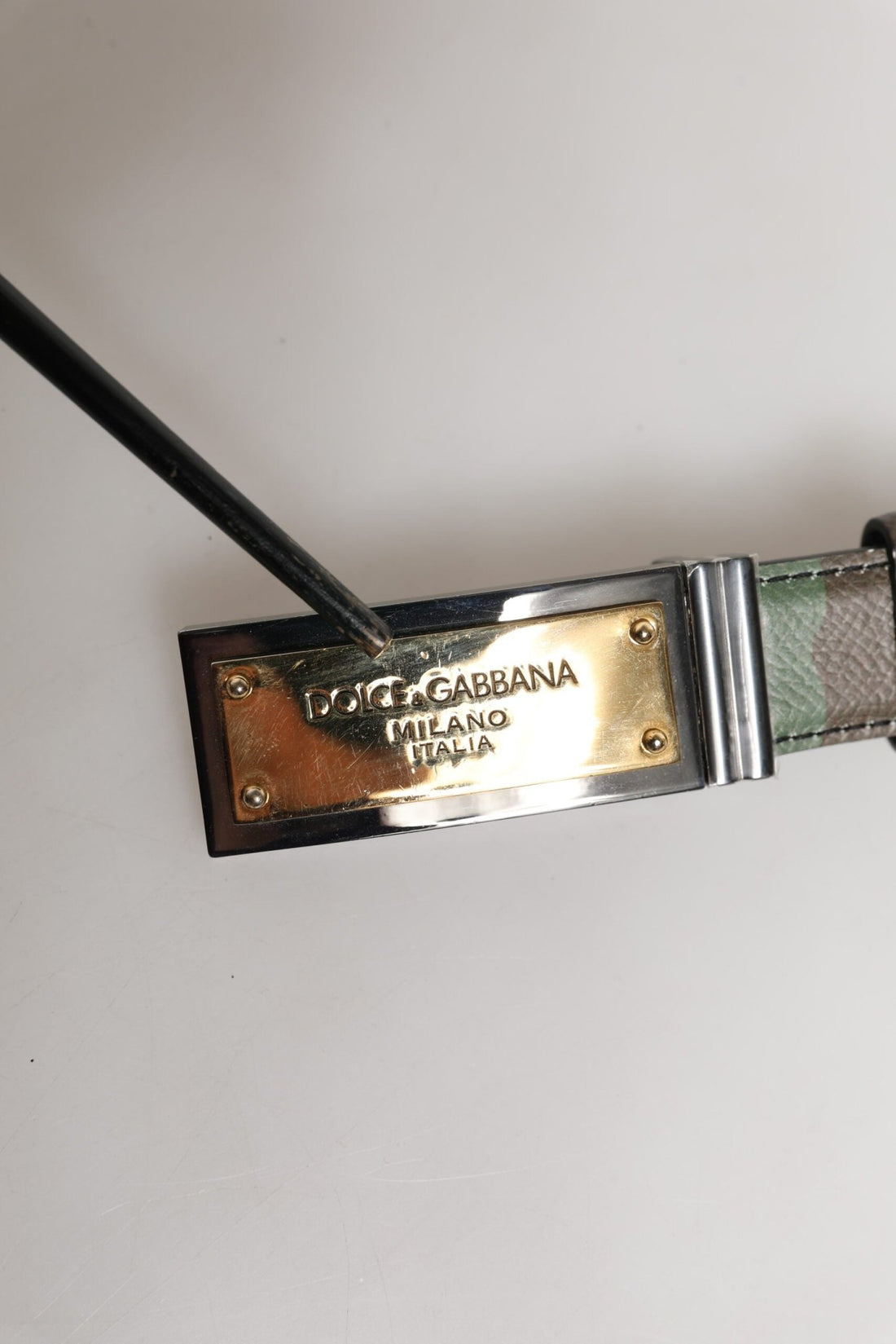 Dolce & Gabbana Multicolor Camouflage Metal Logo Buckle Belt - RIMODA