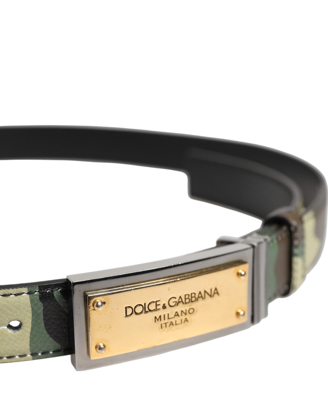 Dolce & Gabbana Multicolor Camouflage Metal Logo Buckle Belt - RIMODA