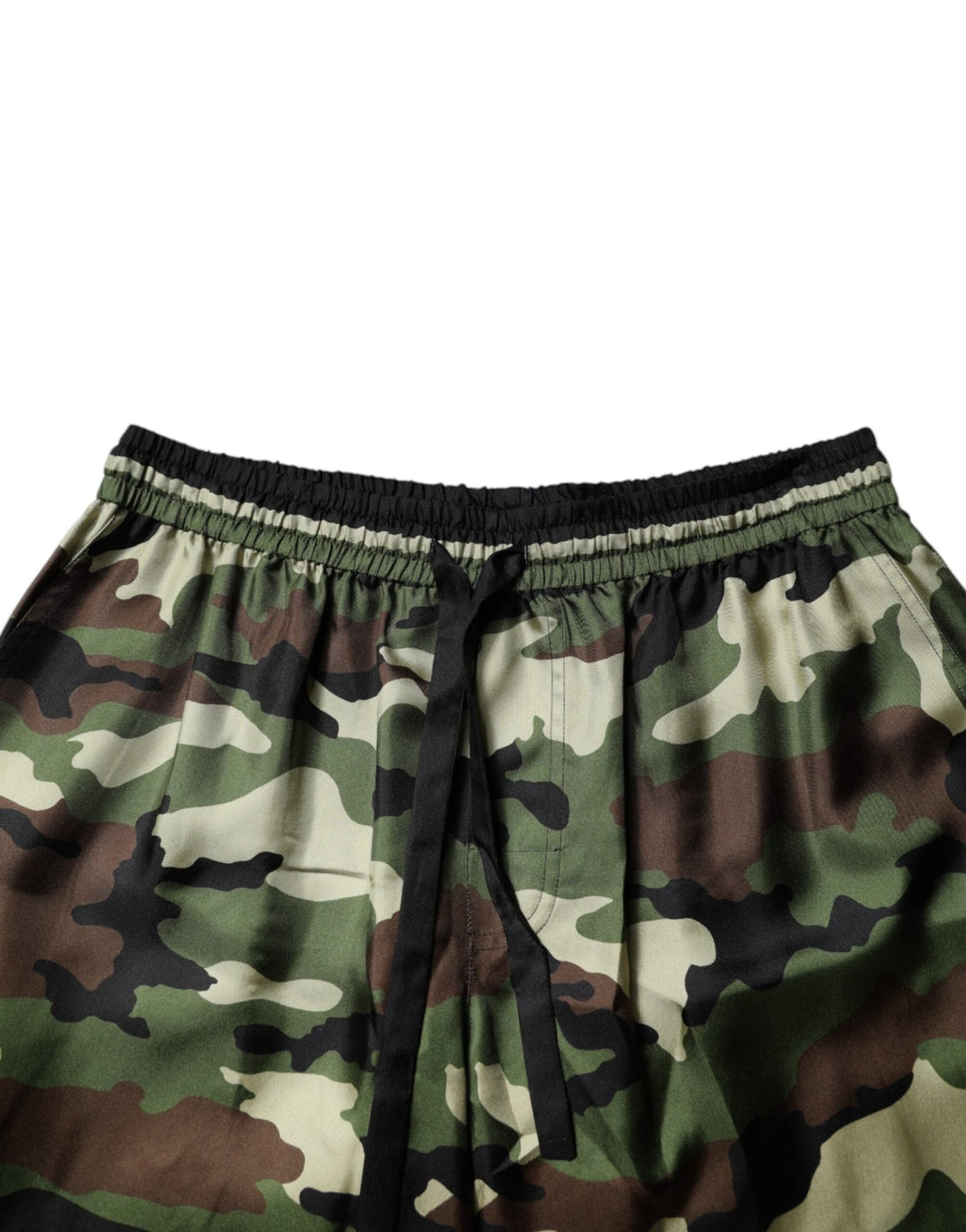 Dolce & Gabbana Multicolor Camouflage Silk Mid Waist Bermuda Shorts - RIMODA