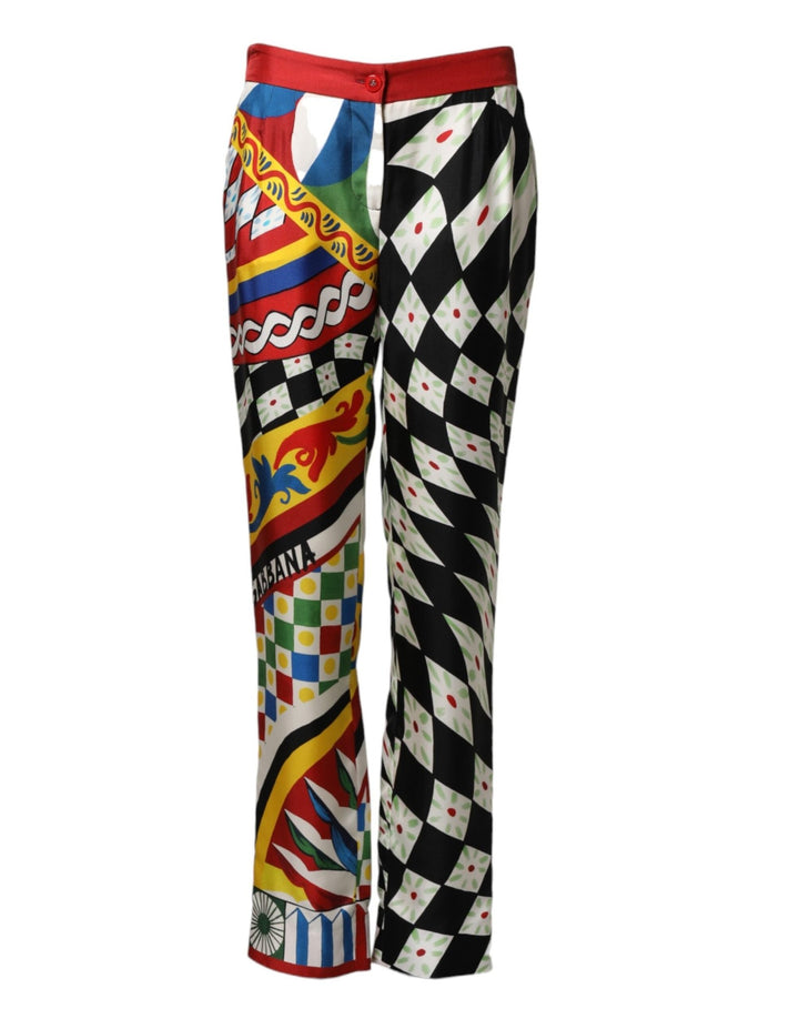 Dolce & Gabbana Multicolor Carretto Pattern Straight Pants - RIMODA