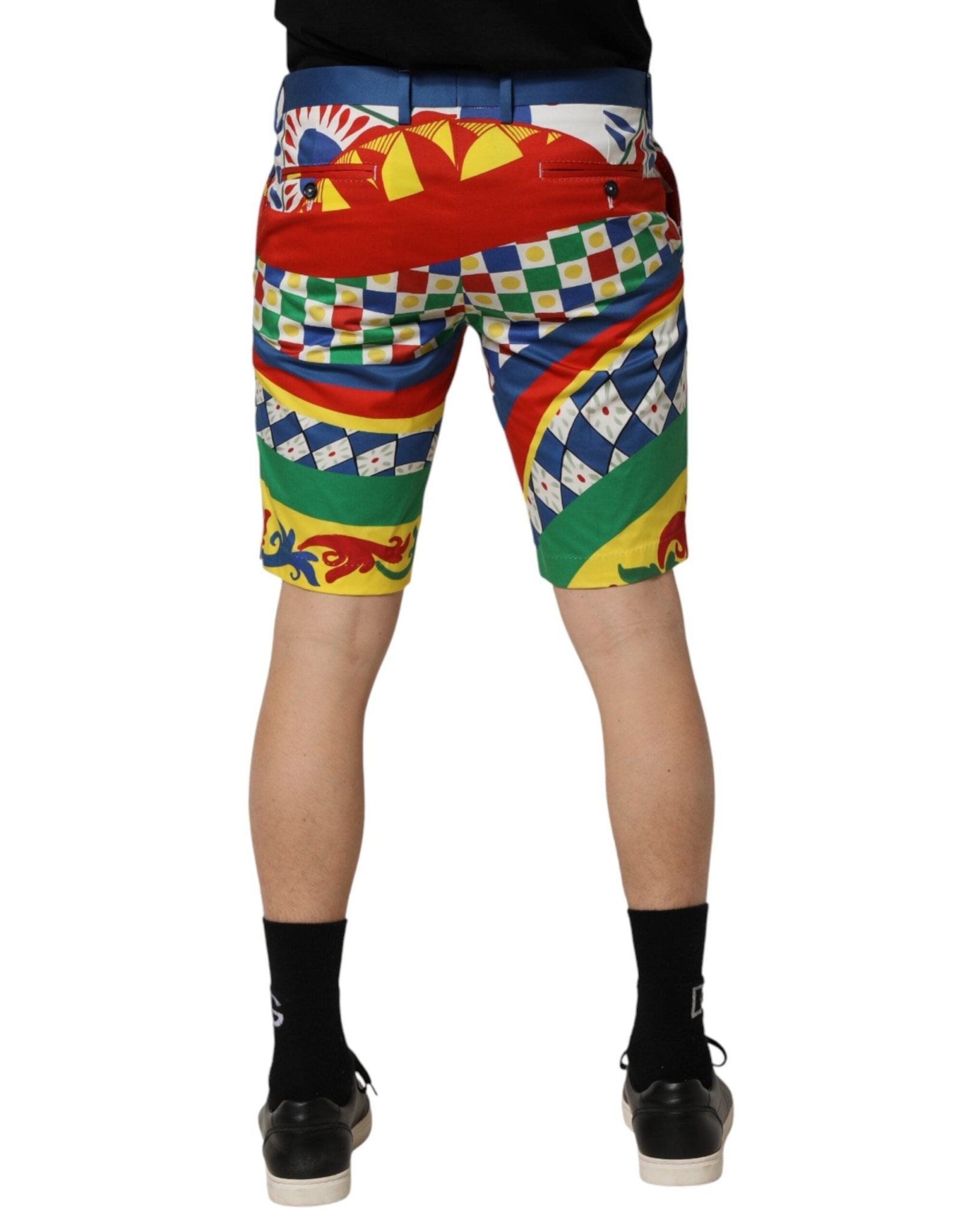 Dolce & Gabbana Multicolor Carretto Print Men Bermuda Shorts - RIMODA