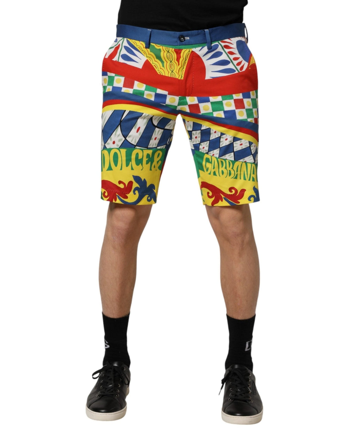 Dolce & Gabbana Multicolor Carretto Print Men Bermuda Shorts - RIMODA