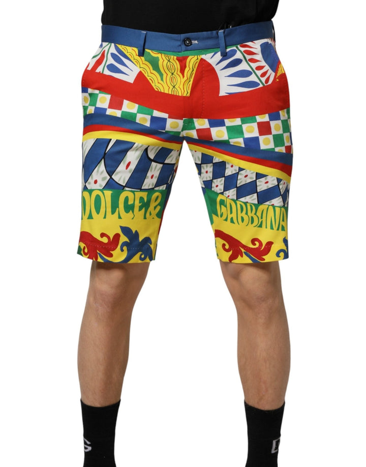Dolce & Gabbana Multicolor Carretto Print Men Bermuda Shorts - RIMODA