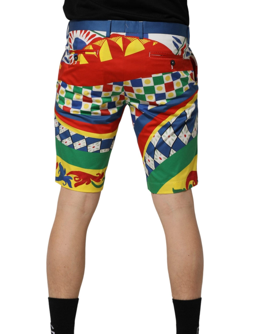 Dolce & Gabbana Multicolor Carretto Print Men Bermuda Shorts - RIMODA