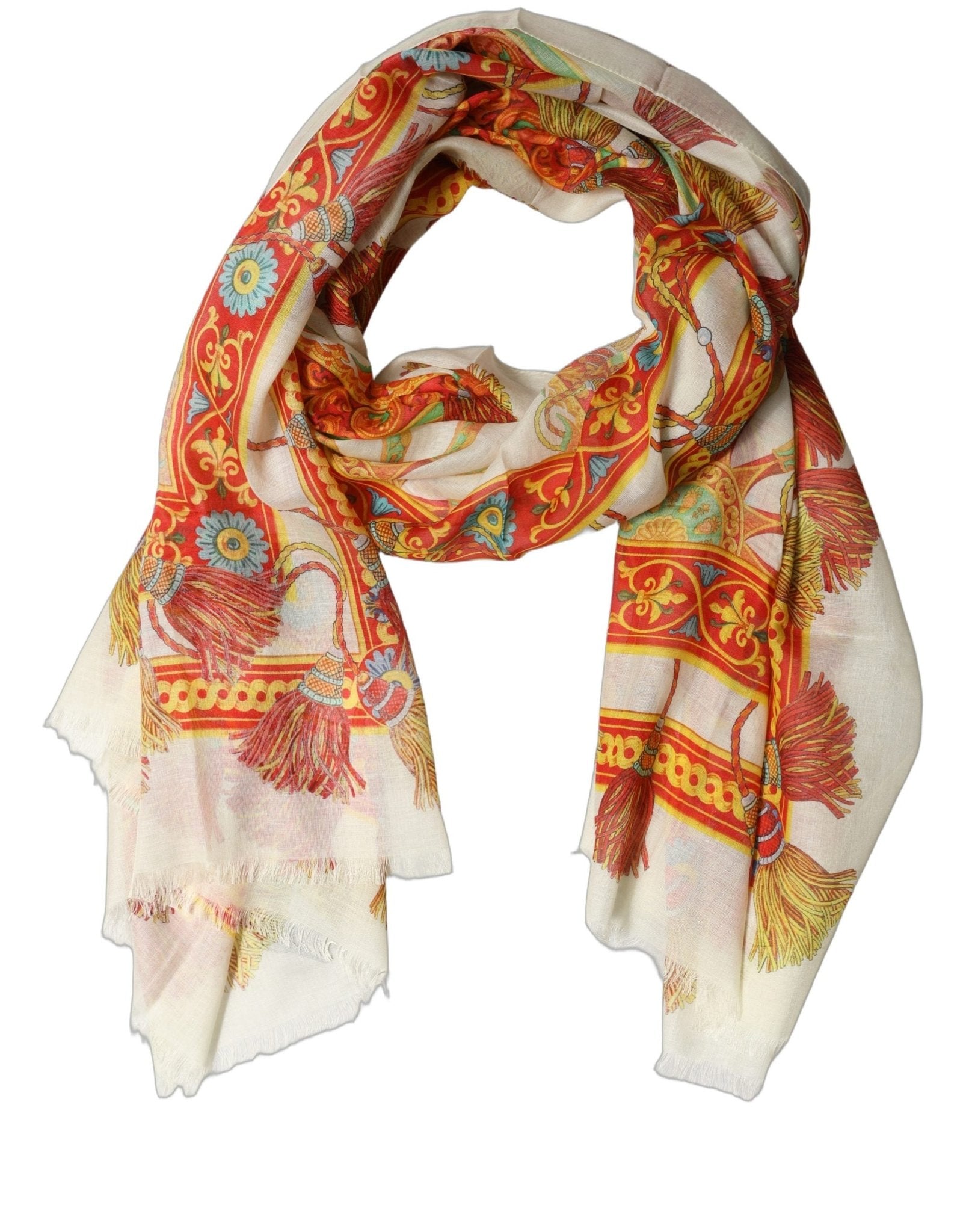 Dolce & Gabbana Multicolor Carretto Print Modal Shawl Scarf - RIMODA