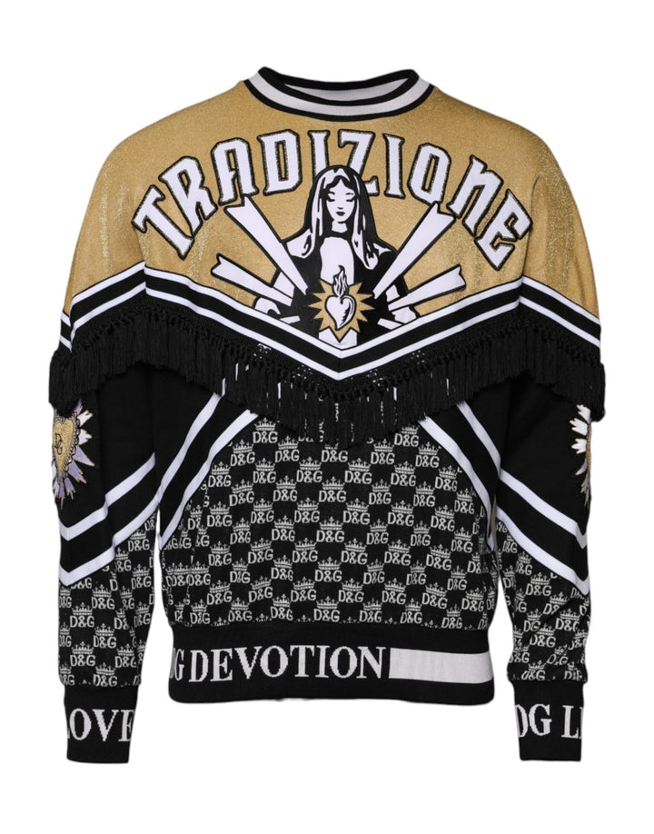 Dolce & Gabbana Multicolor Cotton Crew Neck Pullover Sweater - RIMODA