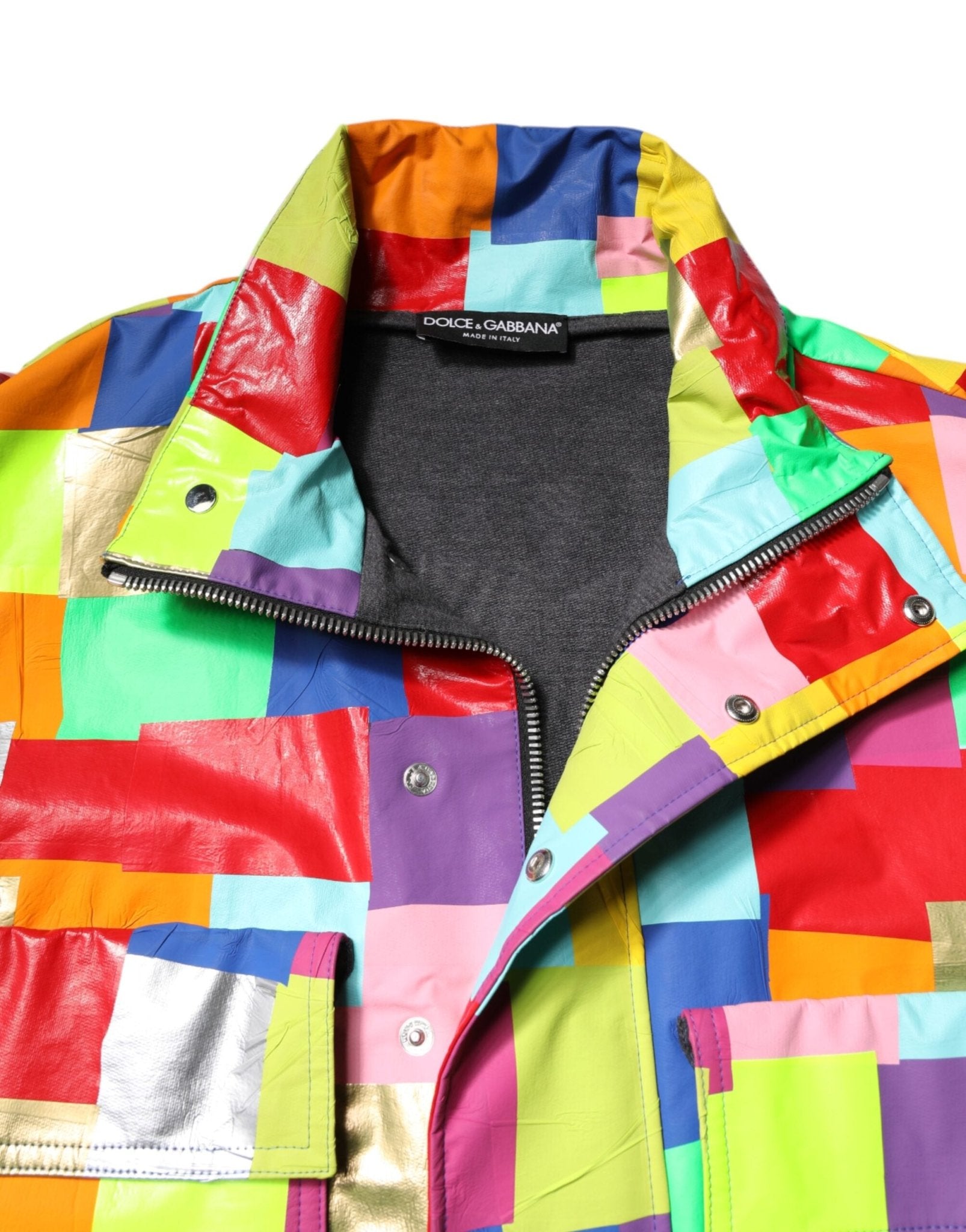 Dolce & Gabbana Multicolor Cotton Full Zip Men Biker Jacket - RIMODA