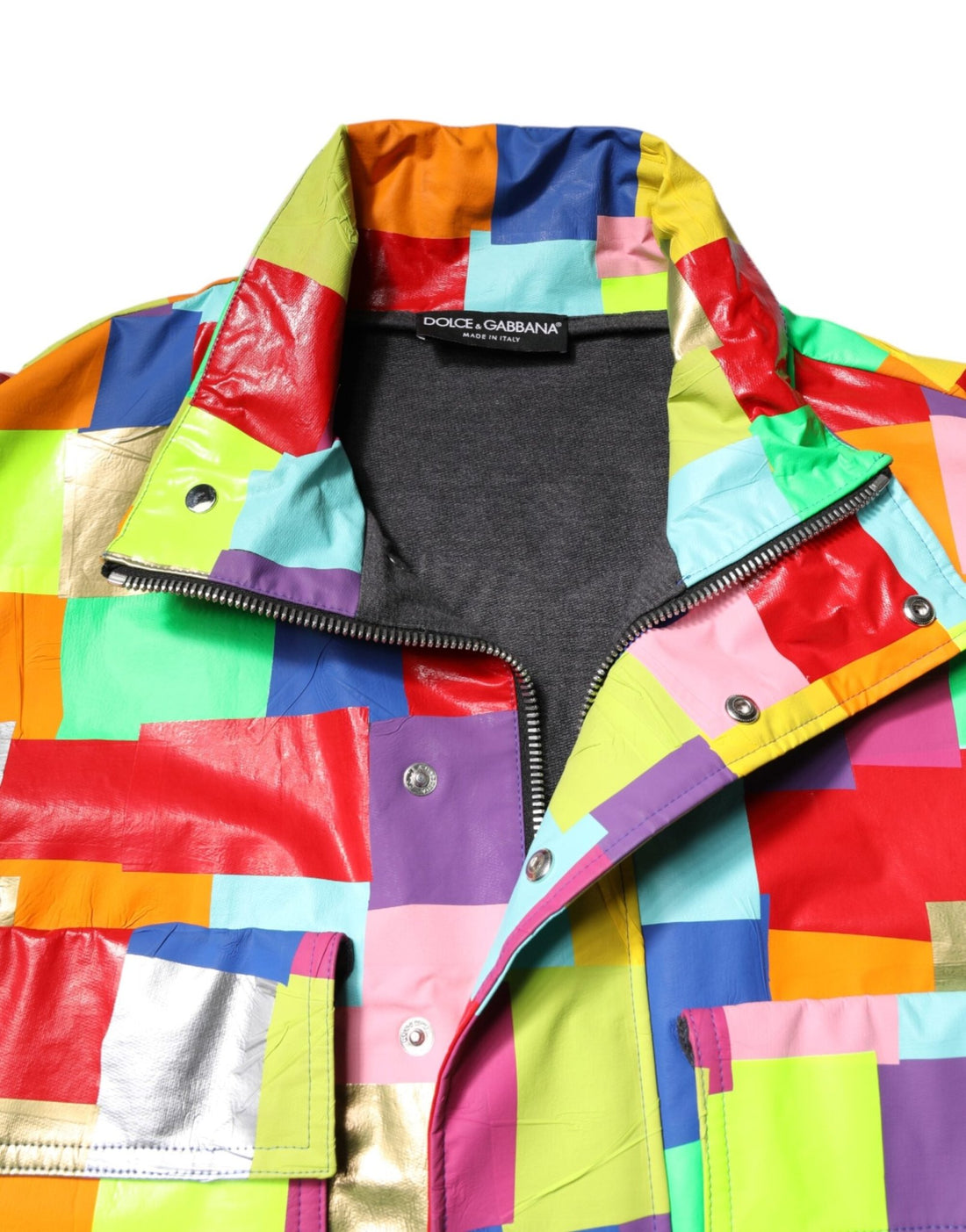 Dolce & Gabbana Multicolor Cotton Full Zip Men Biker Jacket - RIMODA