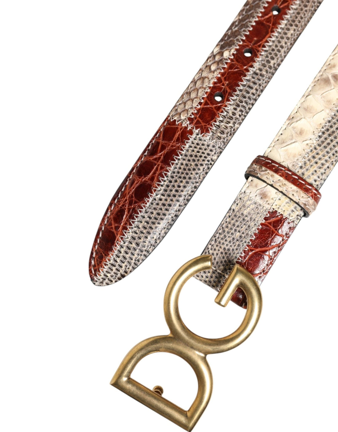 Dolce & Gabbana Multicolor Exotic Leather DG Logo Buckle Belt - RIMODA