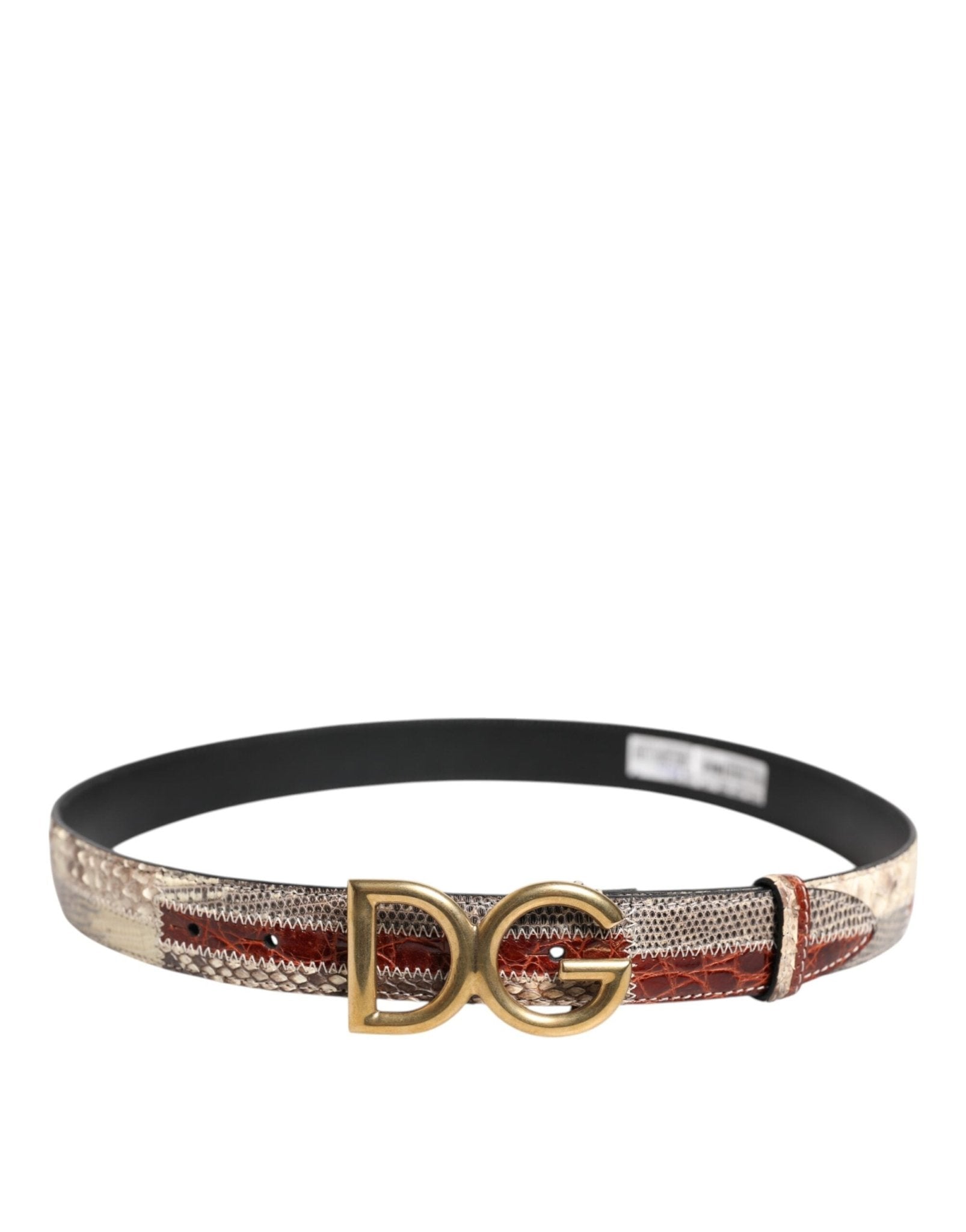 Dolce & Gabbana Multicolor Exotic Leather DG Logo Buckle Belt - RIMODA