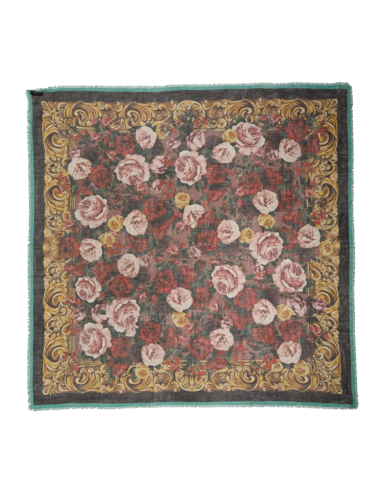 Dolce & Gabbana Multicolor Floral Cashmere Square Stole Scarf - RIMODA