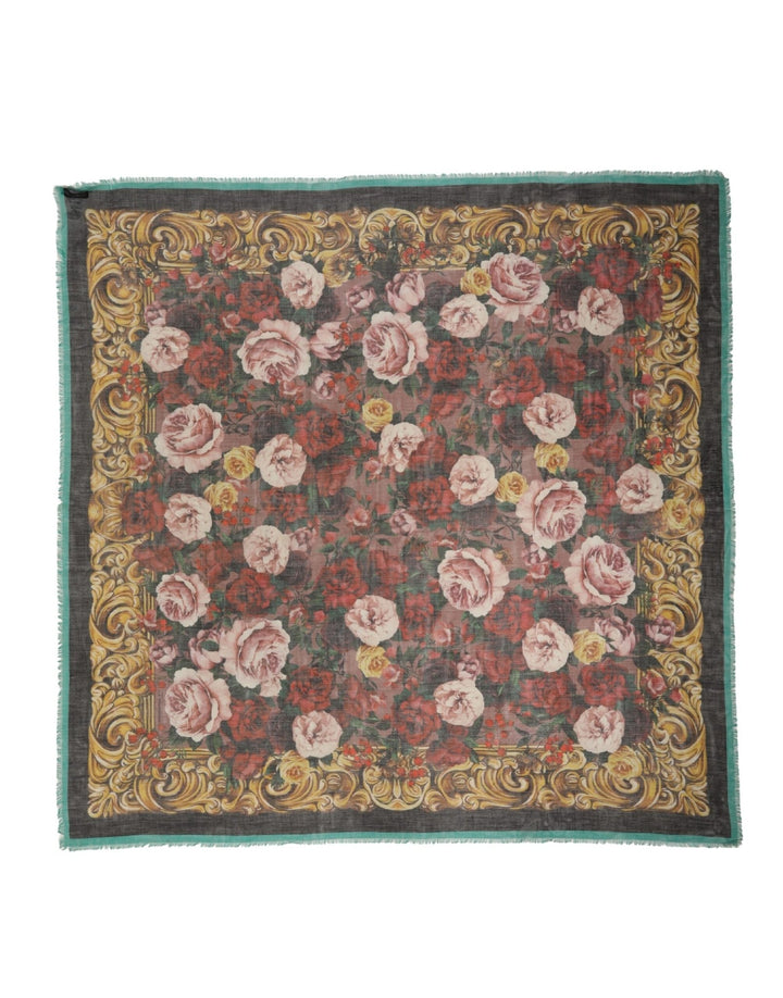 Dolce & Gabbana Multicolor Floral Cashmere Square Stole Scarf - RIMODA