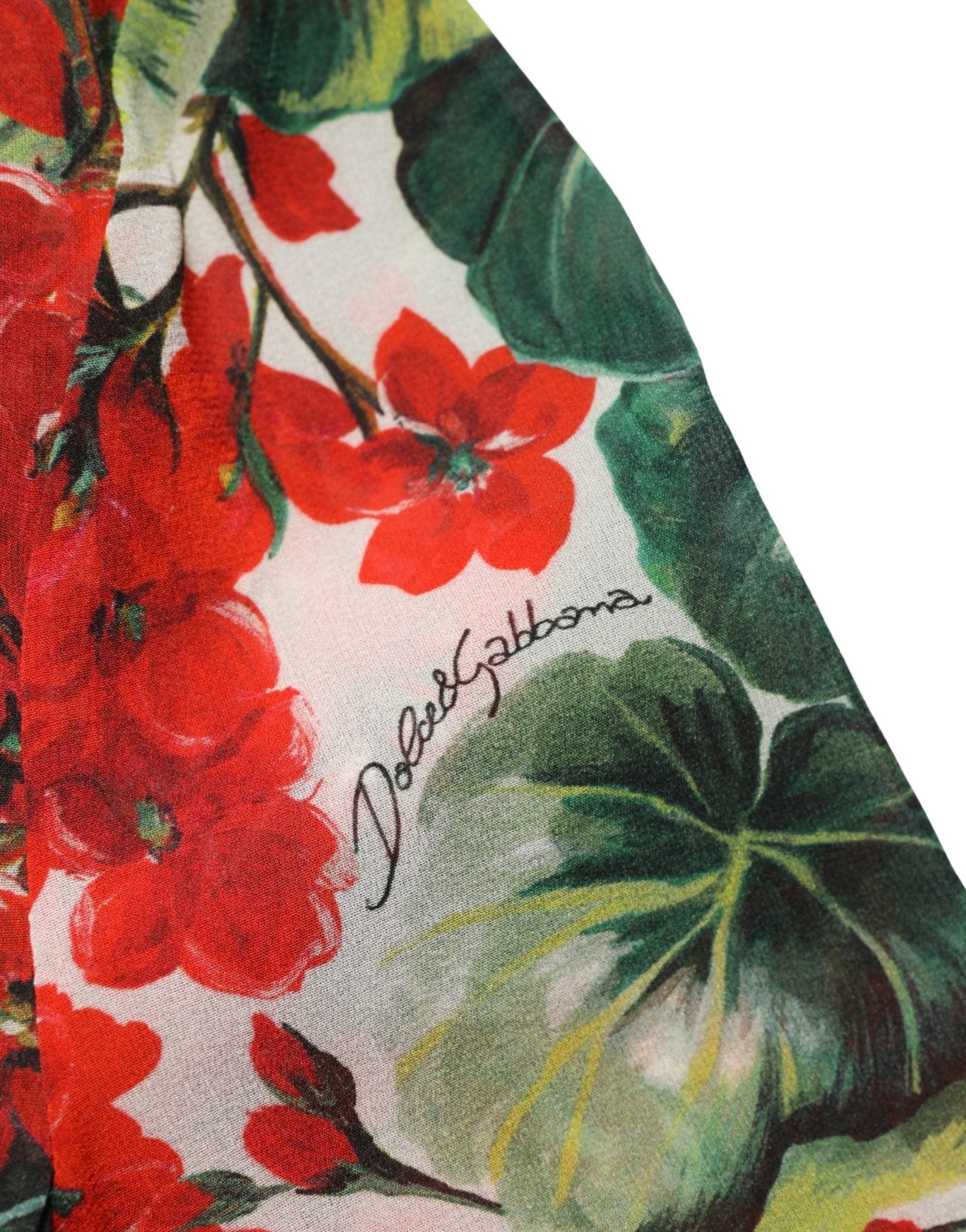 Dolce & Gabbana Multicolor Floral Long Sleeves V - neck Dress - RIMODA