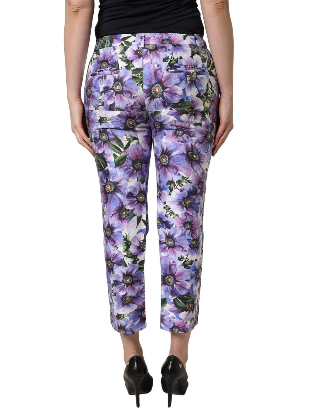 Dolce & Gabbana Multicolor Floral Print CroppedTrouser Pants - RIMODA
