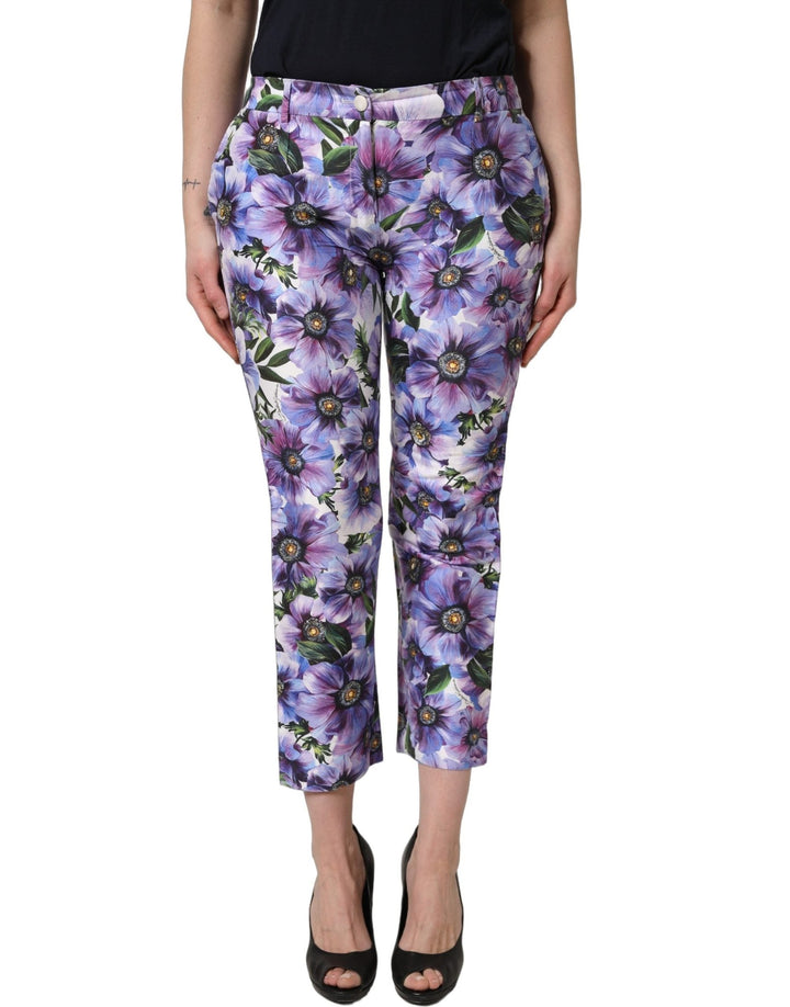 Dolce & Gabbana Multicolor Floral Print CroppedTrouser Pants - RIMODA