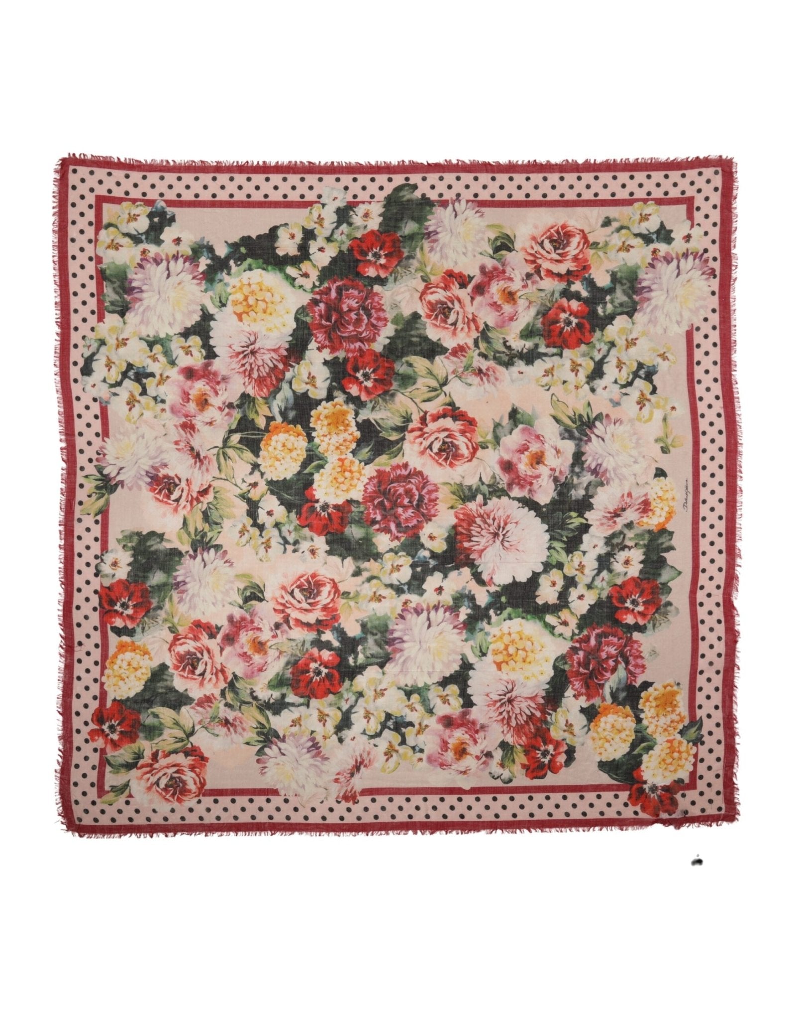 Dolce & Gabbana Multicolor Floral Print Square Stole 136cm x 130cm Scarf - RIMODA