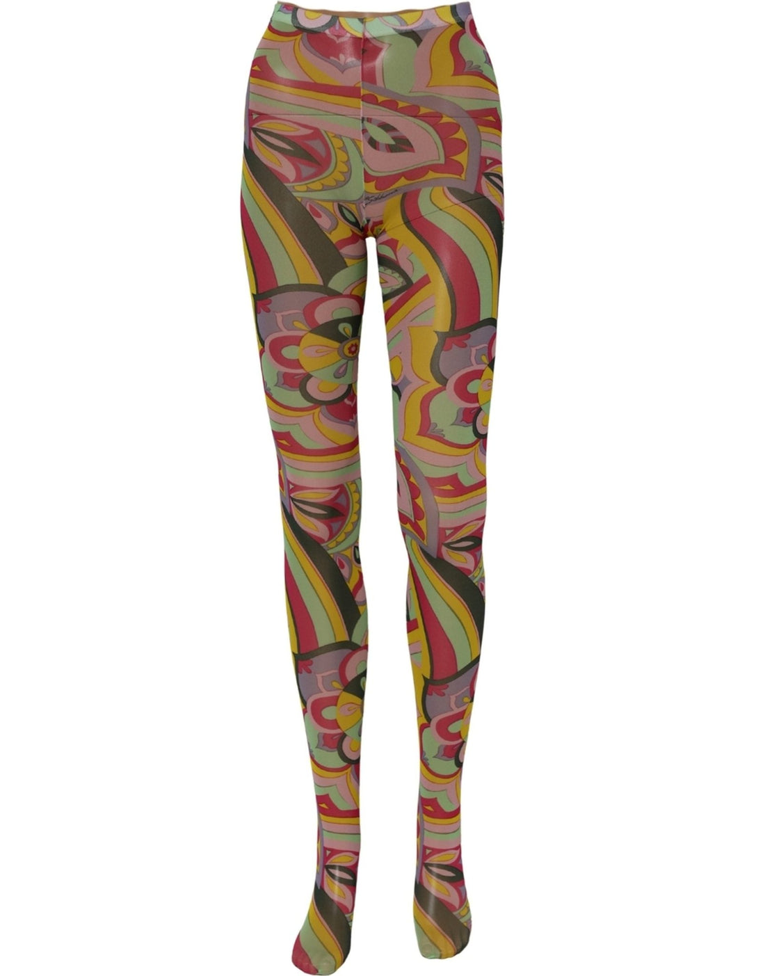 Dolce & Gabbana Multicolor Floral Print Tights Stockings Socks - RIMODA