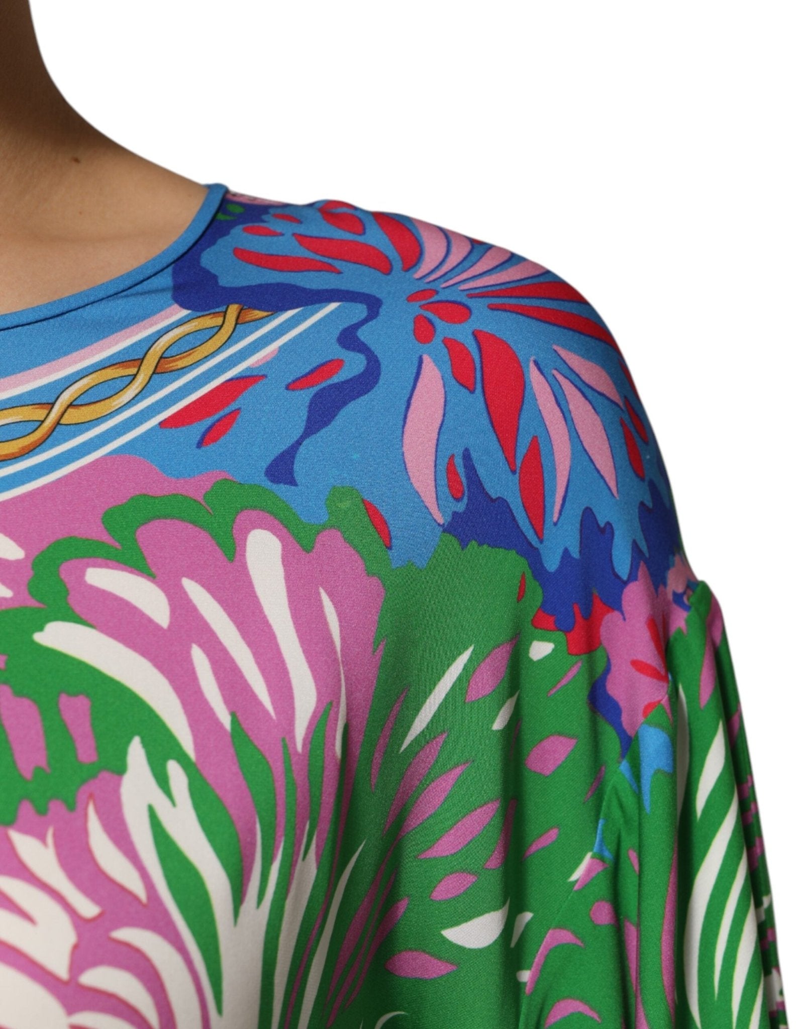 Dolce & Gabbana Multicolor Floral Printed Tunic Blouse Top - RIMODA