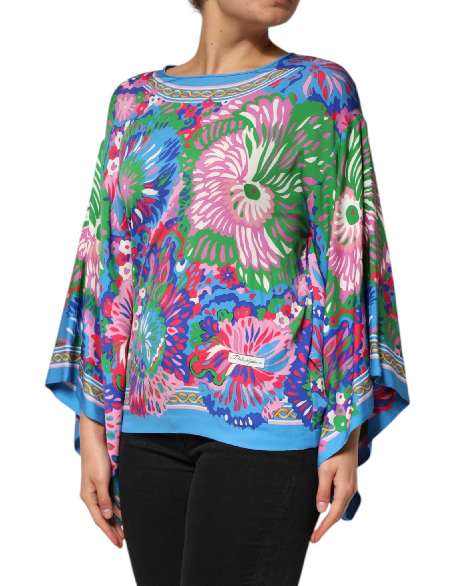 Dolce & Gabbana Multicolor Floral Printed Tunic Blouse Top - RIMODA