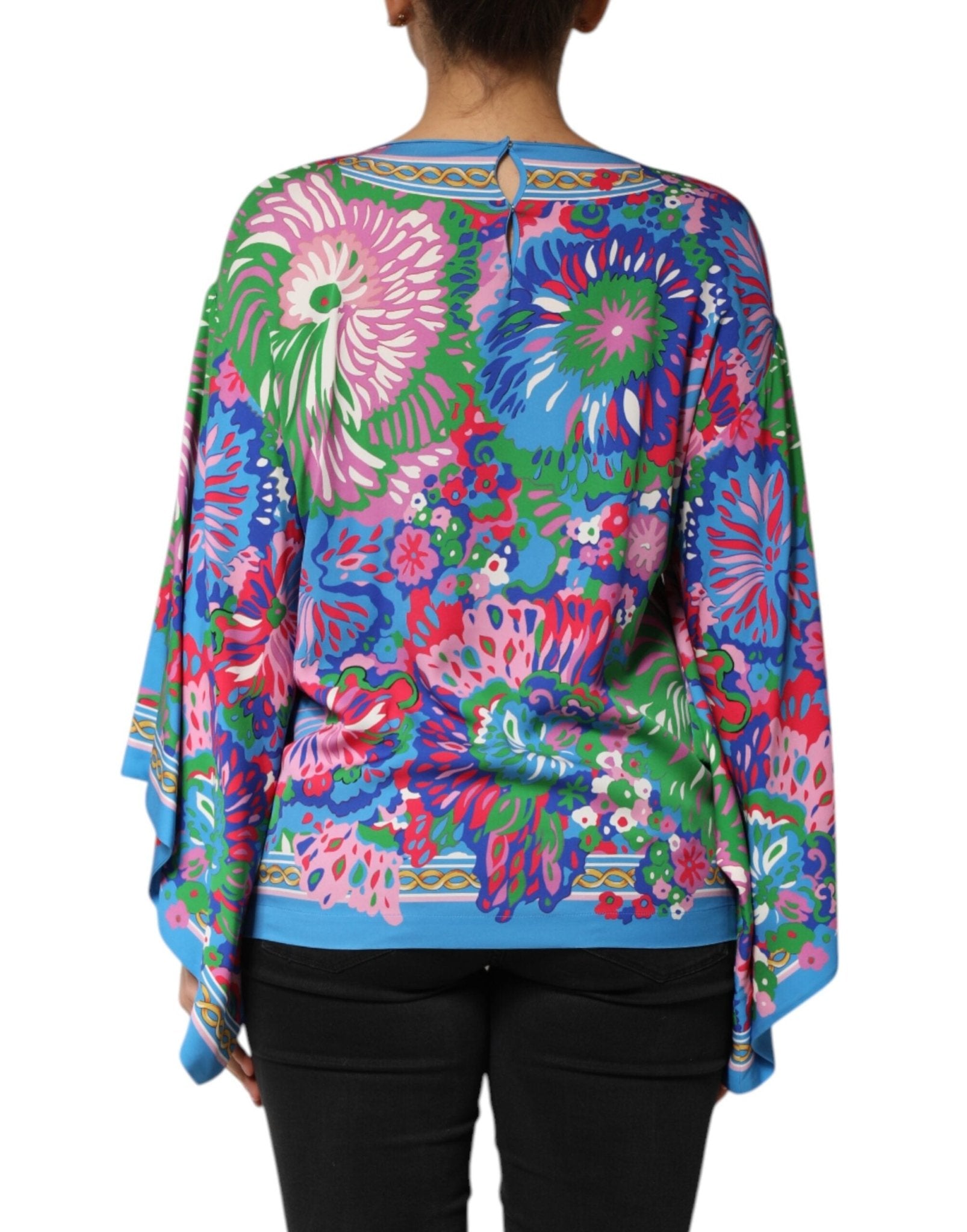 Dolce & Gabbana Multicolor Floral Printed Tunic Blouse Top - RIMODA