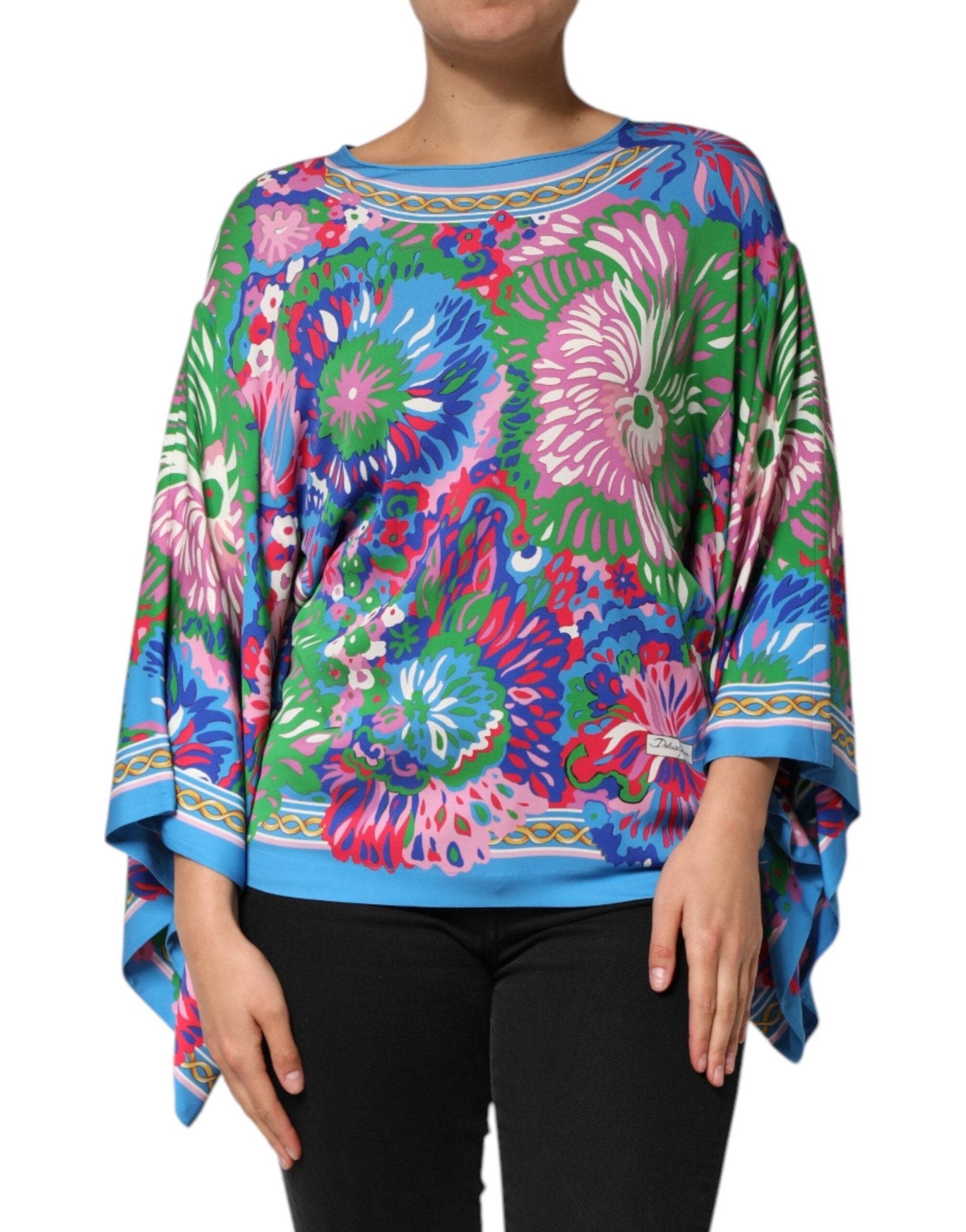 Dolce & Gabbana Multicolor Floral Printed Tunic Blouse Top - RIMODA