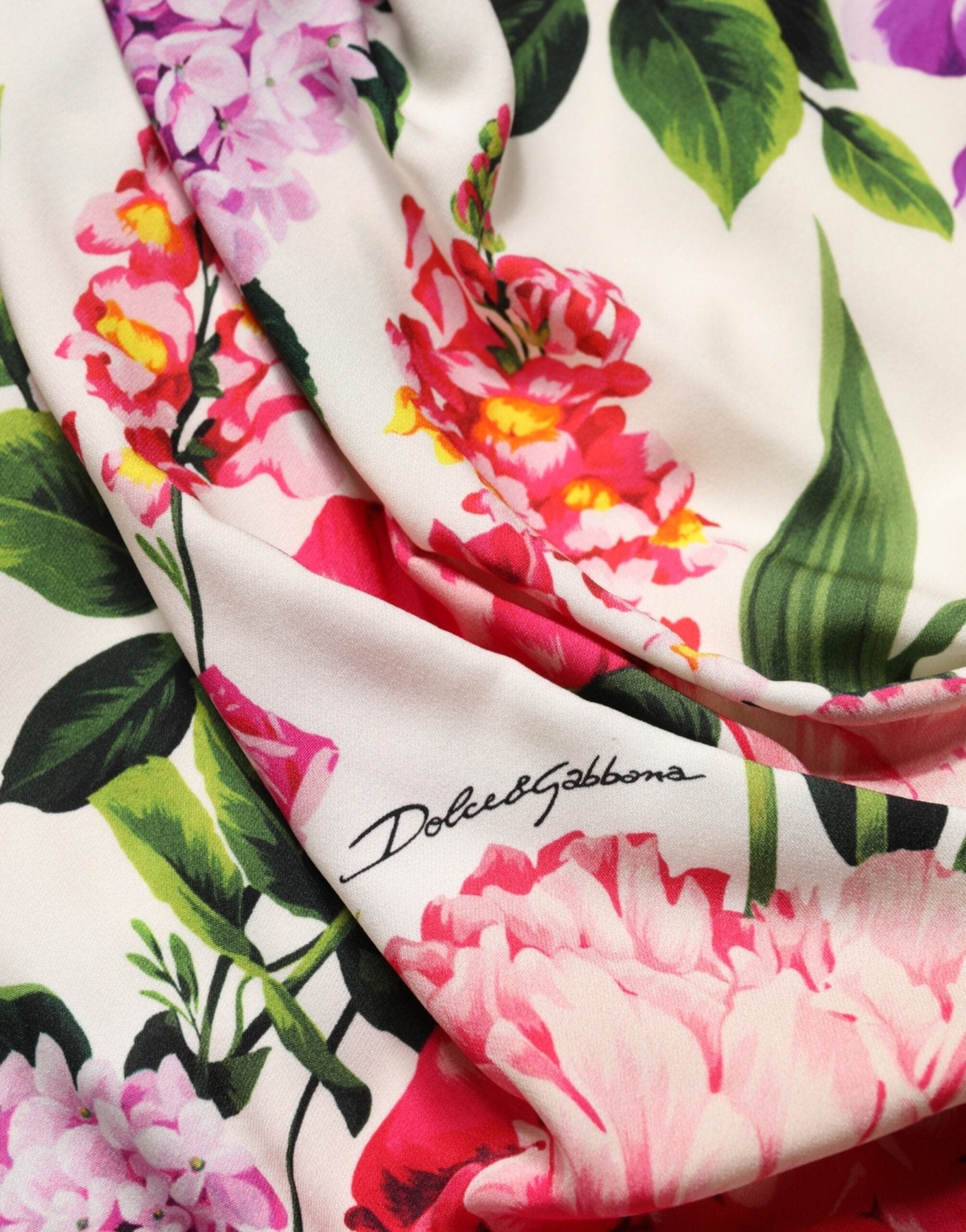 Dolce & Gabbana Multicolor Floral Ruched Silk Charmeuse Mini Dress - RIMODA