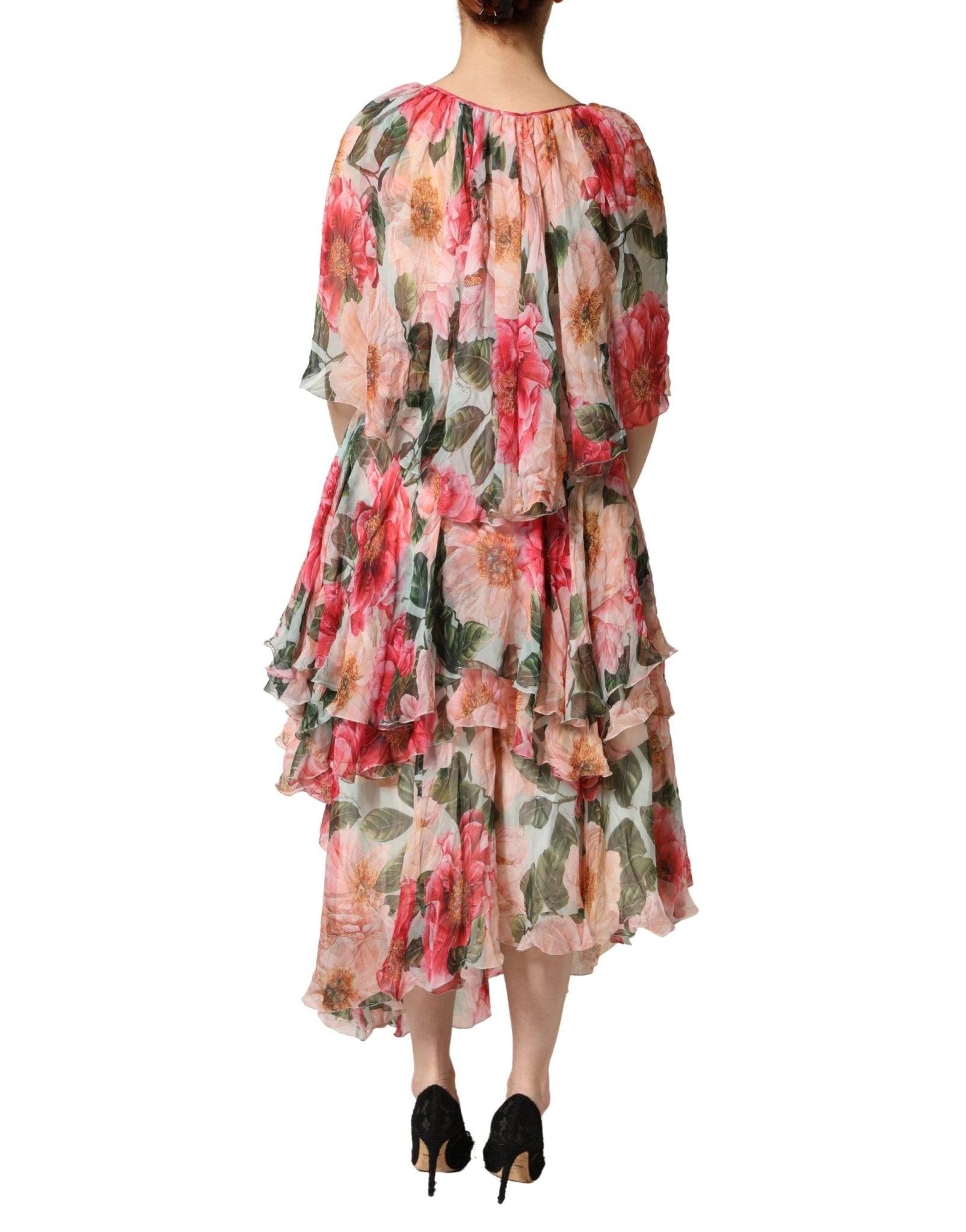 Dolce & Gabbana Multicolor Floral Silk Layered Maxi Dress - RIMODA