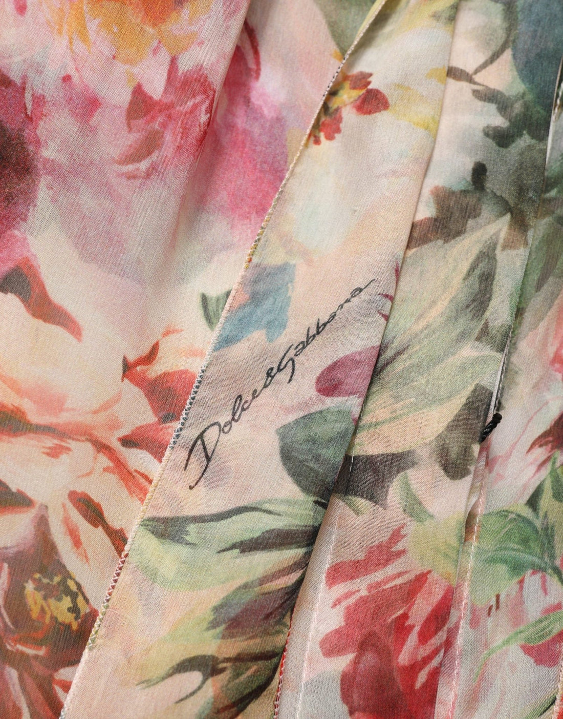 Dolce & Gabbana Multicolor Floral Tie - Neck Silk Chiffon Blouse Top - RIMODA