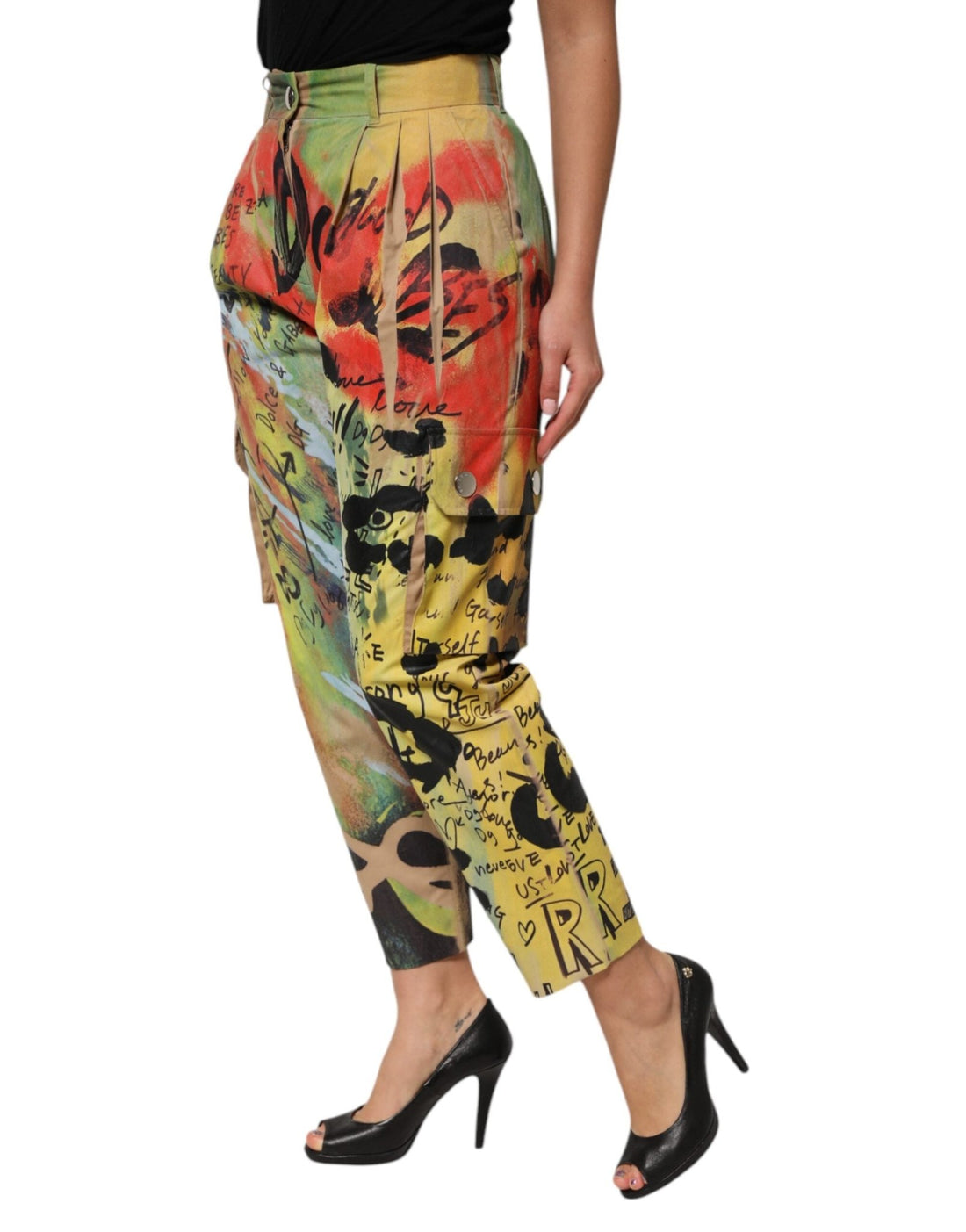 Dolce & Gabbana Multicolor High Waist Cargo Trouser Pants - RIMODA